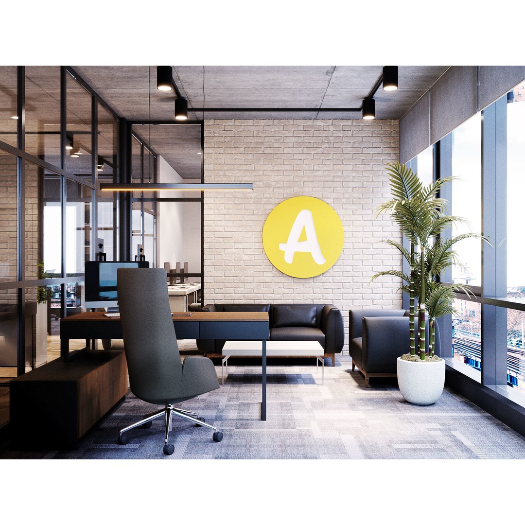 Office Interior 3D Model – Modern Design, Textures Included, FBX, OBJ - View 9