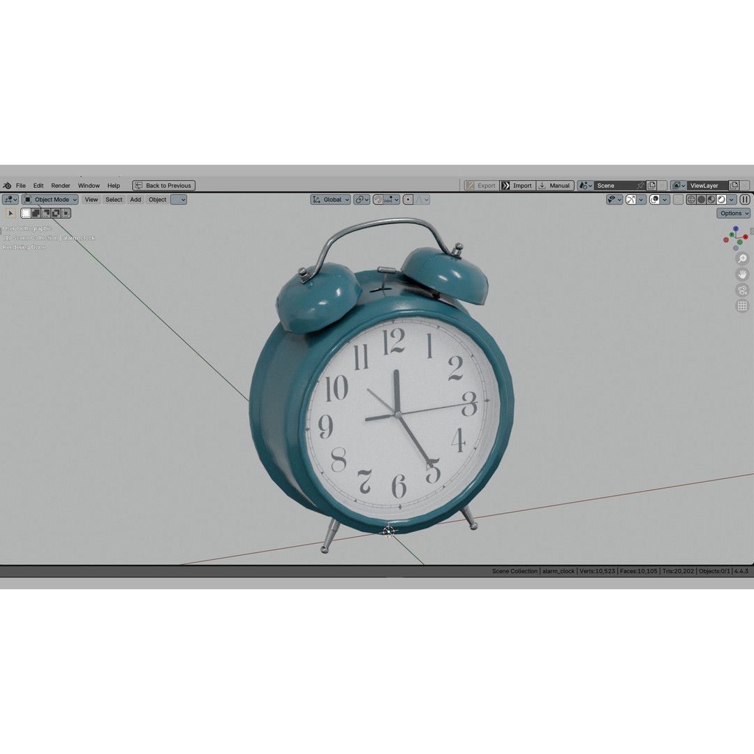 Alarm Clock 3D Model – High-Quality PBR Asset, Blender, FBX, OBJ - View 26