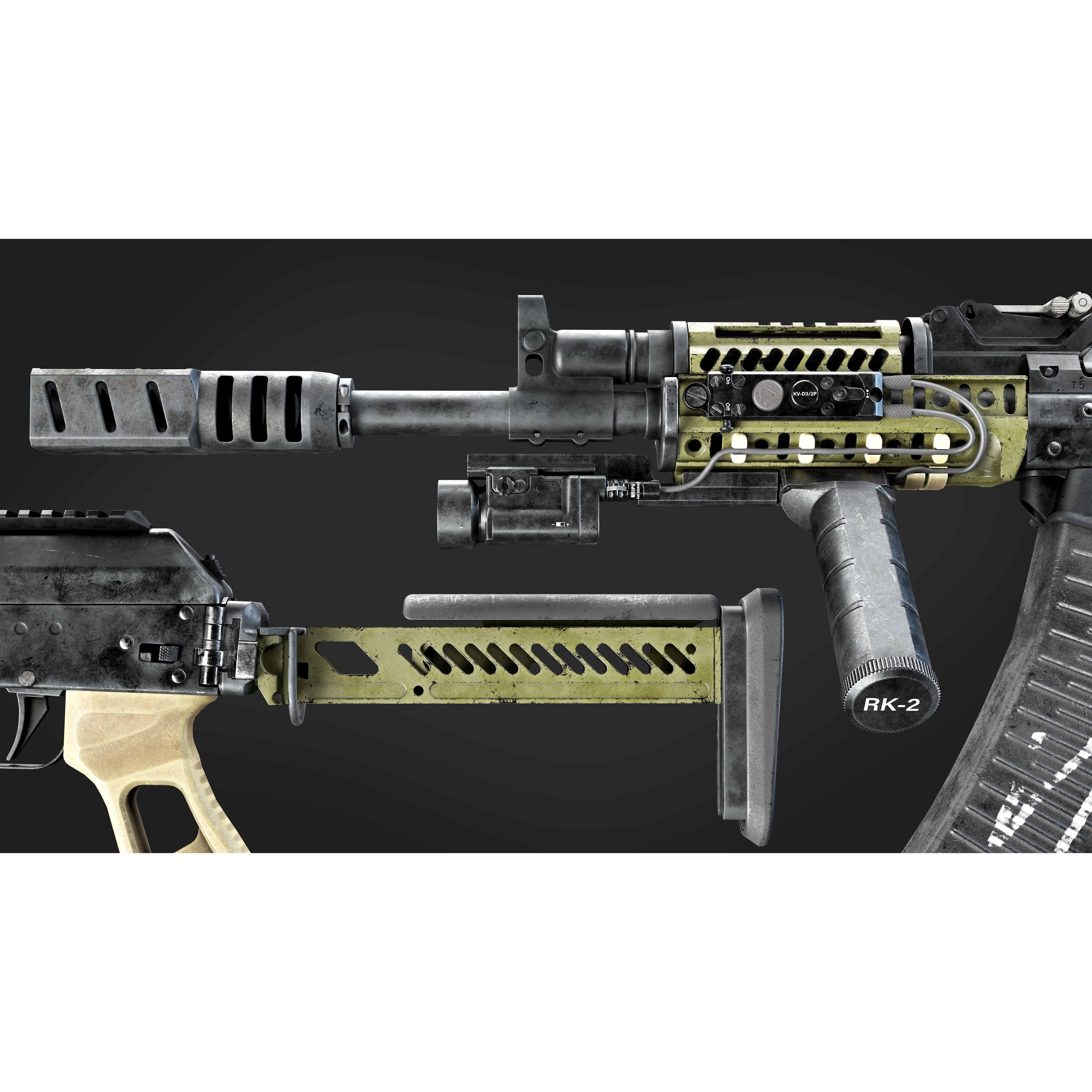 Vepr-12 Modular Shotgun - Low-Poly Game-Ready 3D Model - View 10