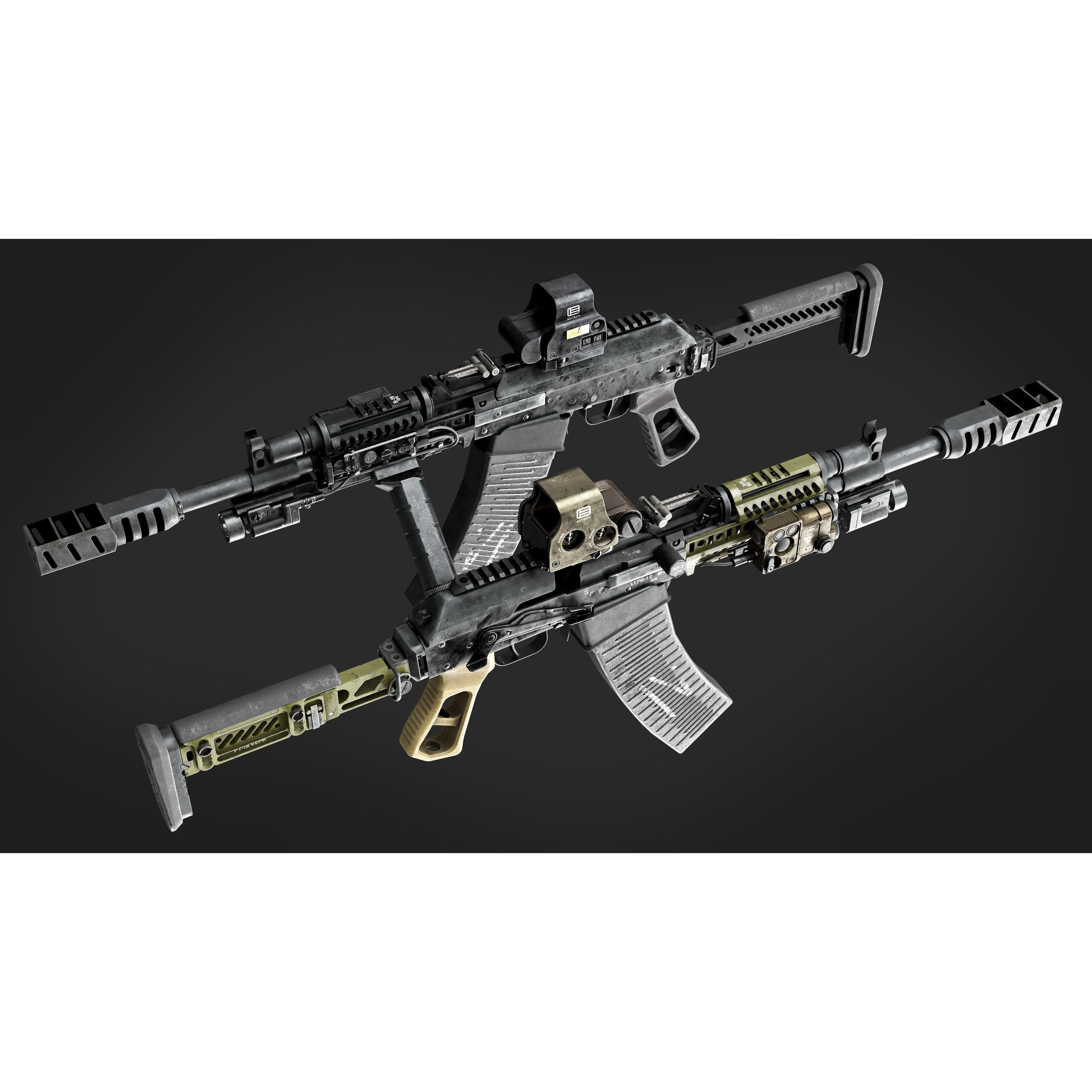 Vepr-12 Modular Shotgun - Low-Poly Game-Ready 3D Model - View 12