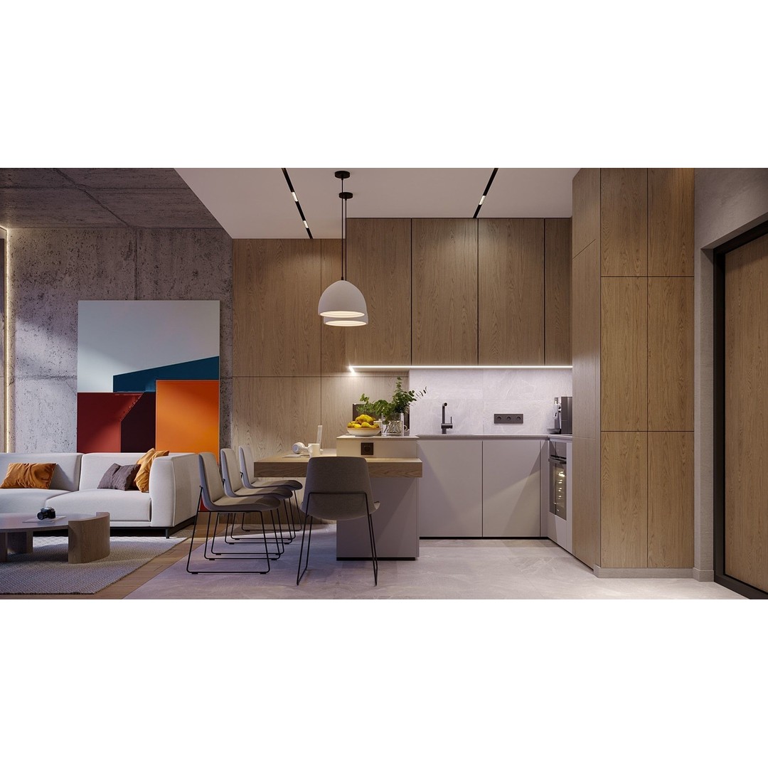 Manhattan Living Room 3D Model – Modern Interior Scene, FBX, OBJ - View 4