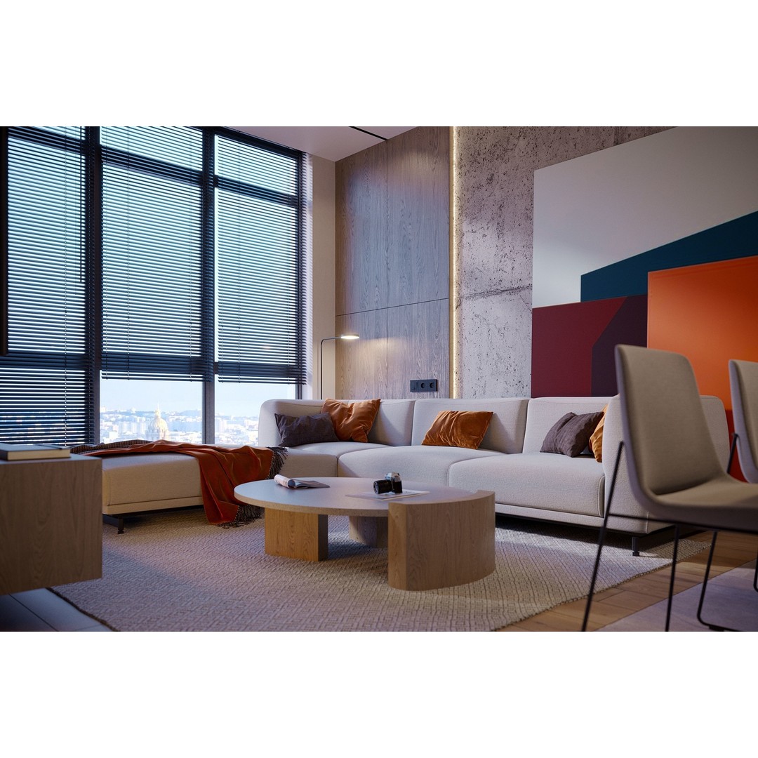 Manhattan Living Room 3D Model – Modern Interior Scene, FBX, OBJ - View 7