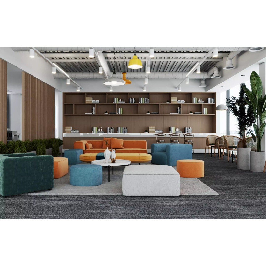 Modern Office Lounge 3D Model – Low Poly Interior Design Asset, FBX, OBJ - View 2