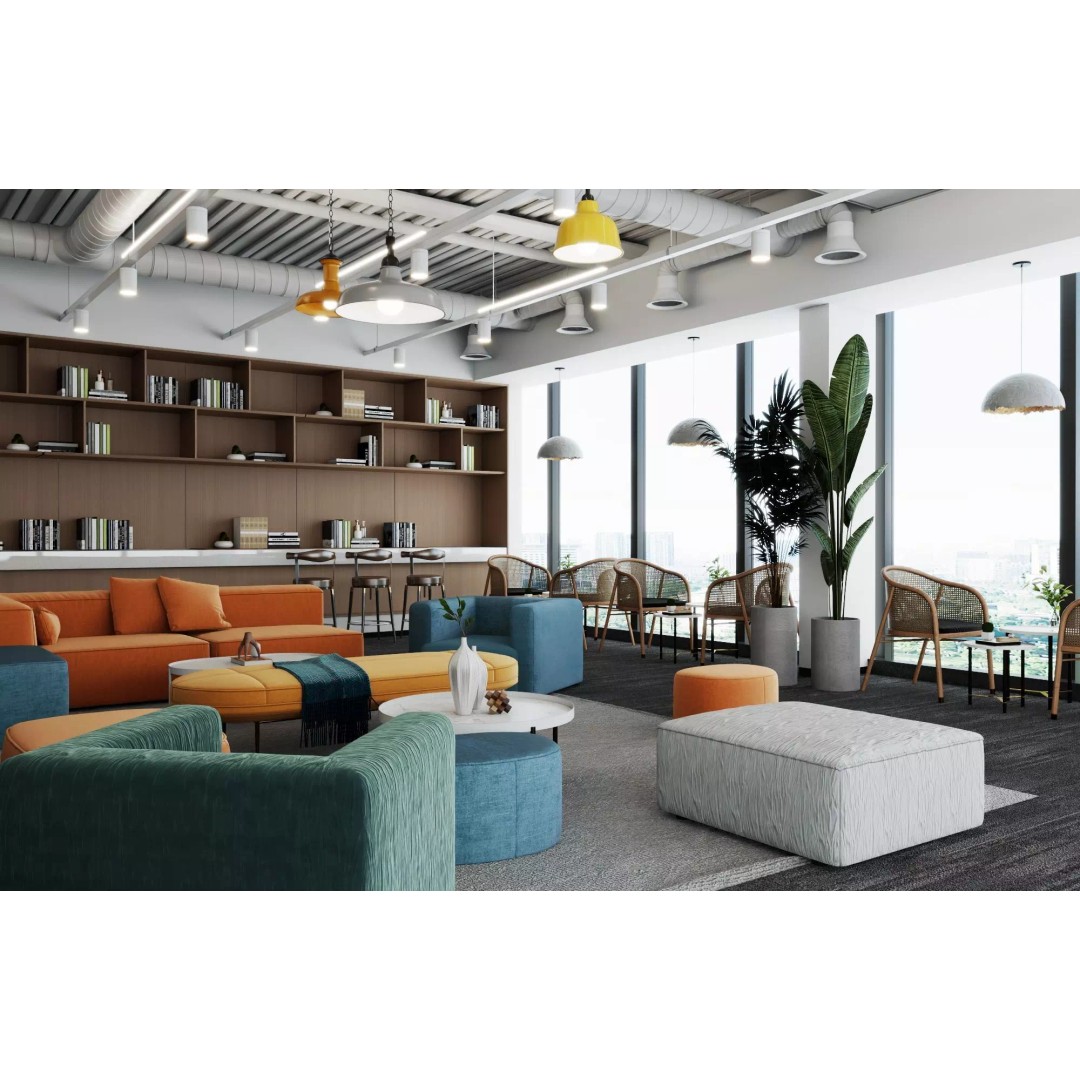 Modern Office Lounge 3D Model – Low Poly Interior Design Asset, FBX, OBJ - View 6