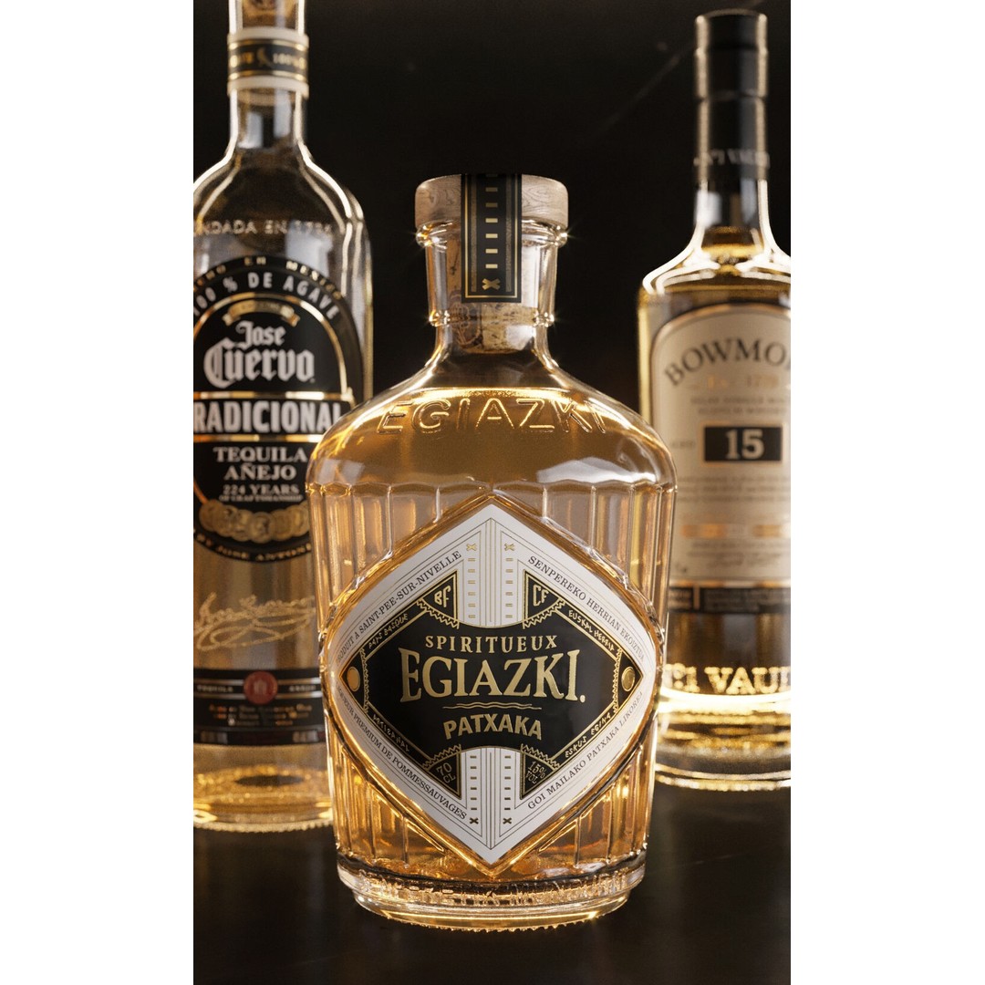 Bar Set 3D Model – High-Detail Liquor Bottles for Interior Design - View 10