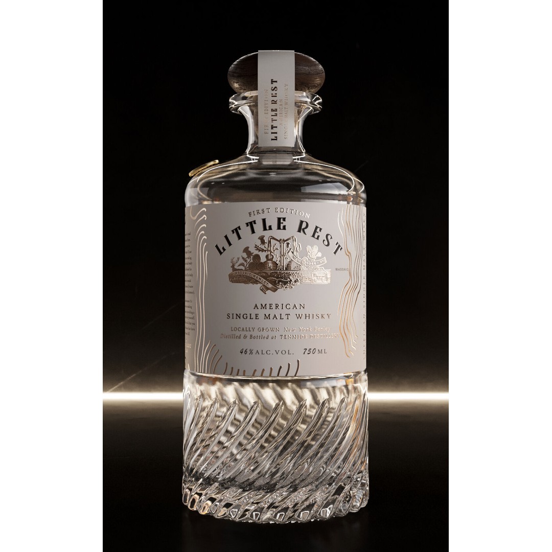 Bar Set 3D Model – High-Detail Liquor Bottles for Interior Design - View 11