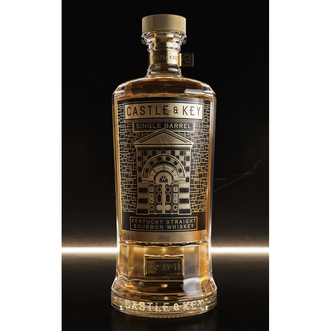 Bar Set 3D Model – High-Detail Liquor Bottles for Interior Design - View 12