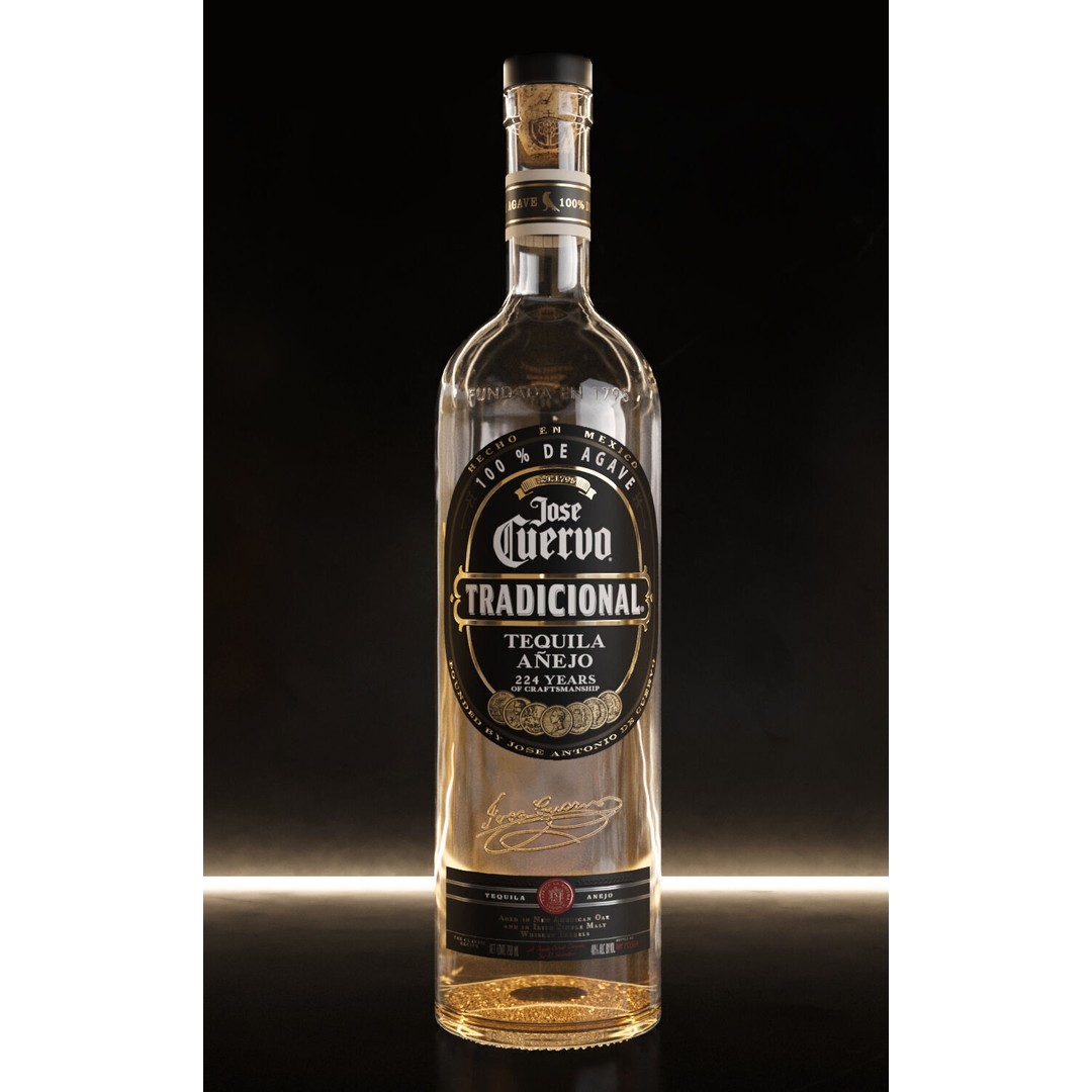 Bar Set 3D Model – High-Detail Liquor Bottles for Interior Design - View 14