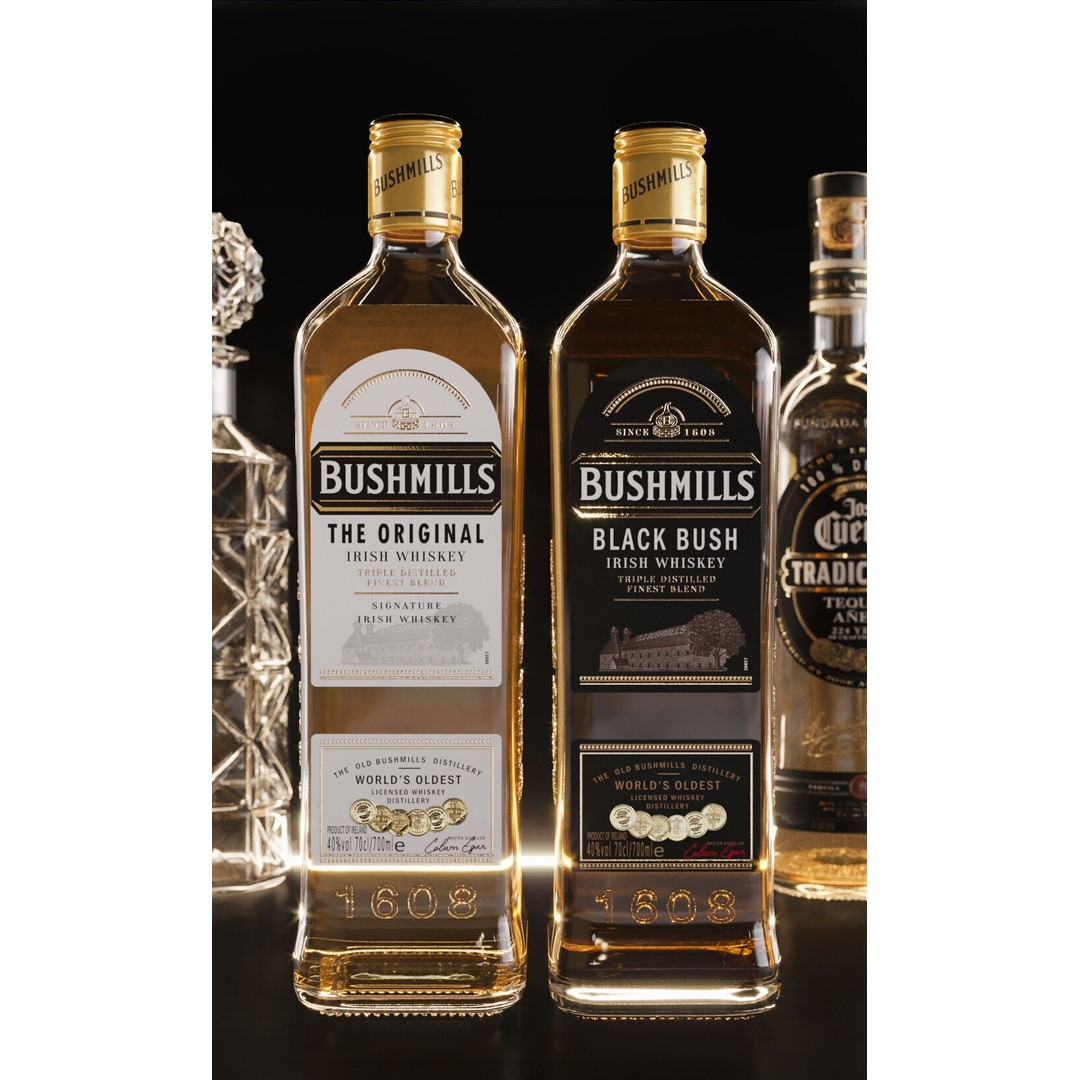 Bar Set 3D Model – High-Detail Liquor Bottles for Interior Design - View 20