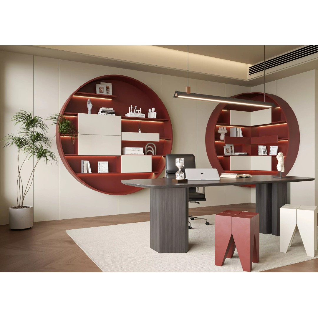 Home Study 3D Model – Modern Office Interior, FBX, OBJ, PBR - View 3