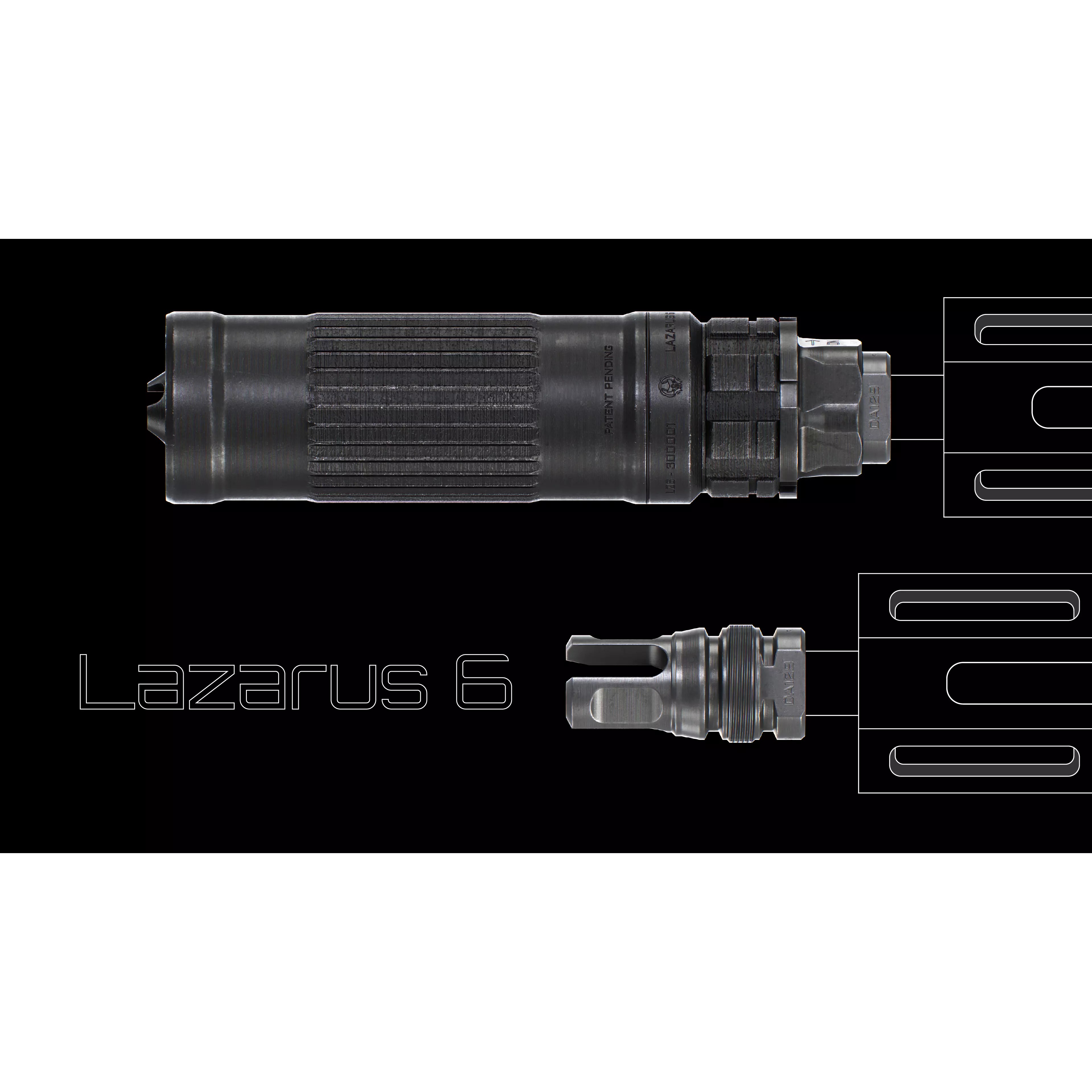 Dead Air Lazarus 6 Suppressor - Low-Poly Game-Ready 3D Model