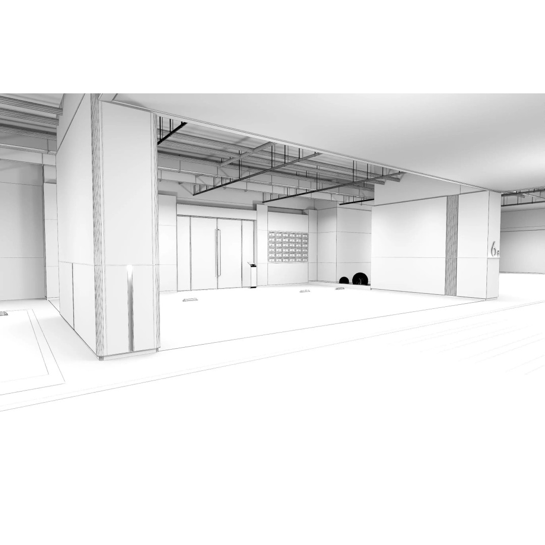 Modern Luxury Car Park 3D Model – Realistic Interior Garage Asset, FBX, OBJ - View 13