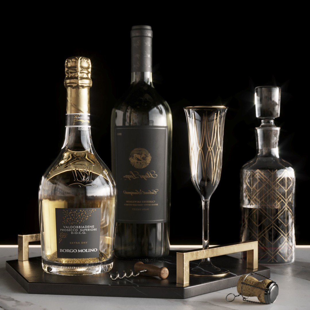 Wine Set 3D Model – Detailed Corkscrew and Bottle Opener, FBX - View 6