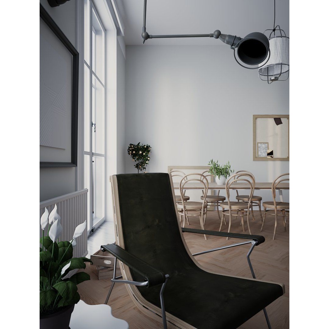 Scandinavian Living Room 3D Model – Fully Textured Interior, V-Ray 6, FBX - View 6