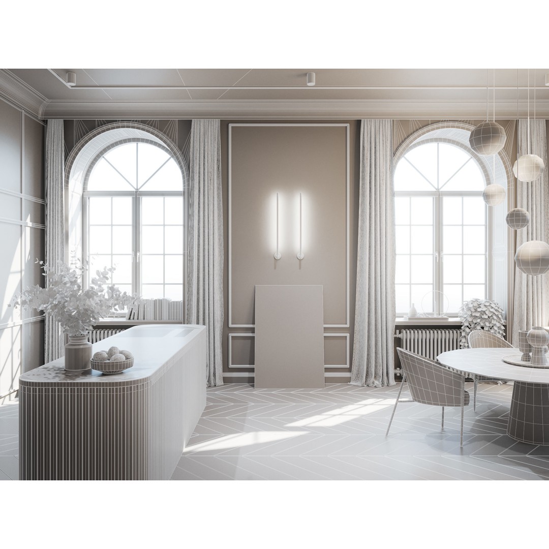 Modern Classic Interior Scene 3D Model – Elegant Apartment Design, C4D & Octane - View 20