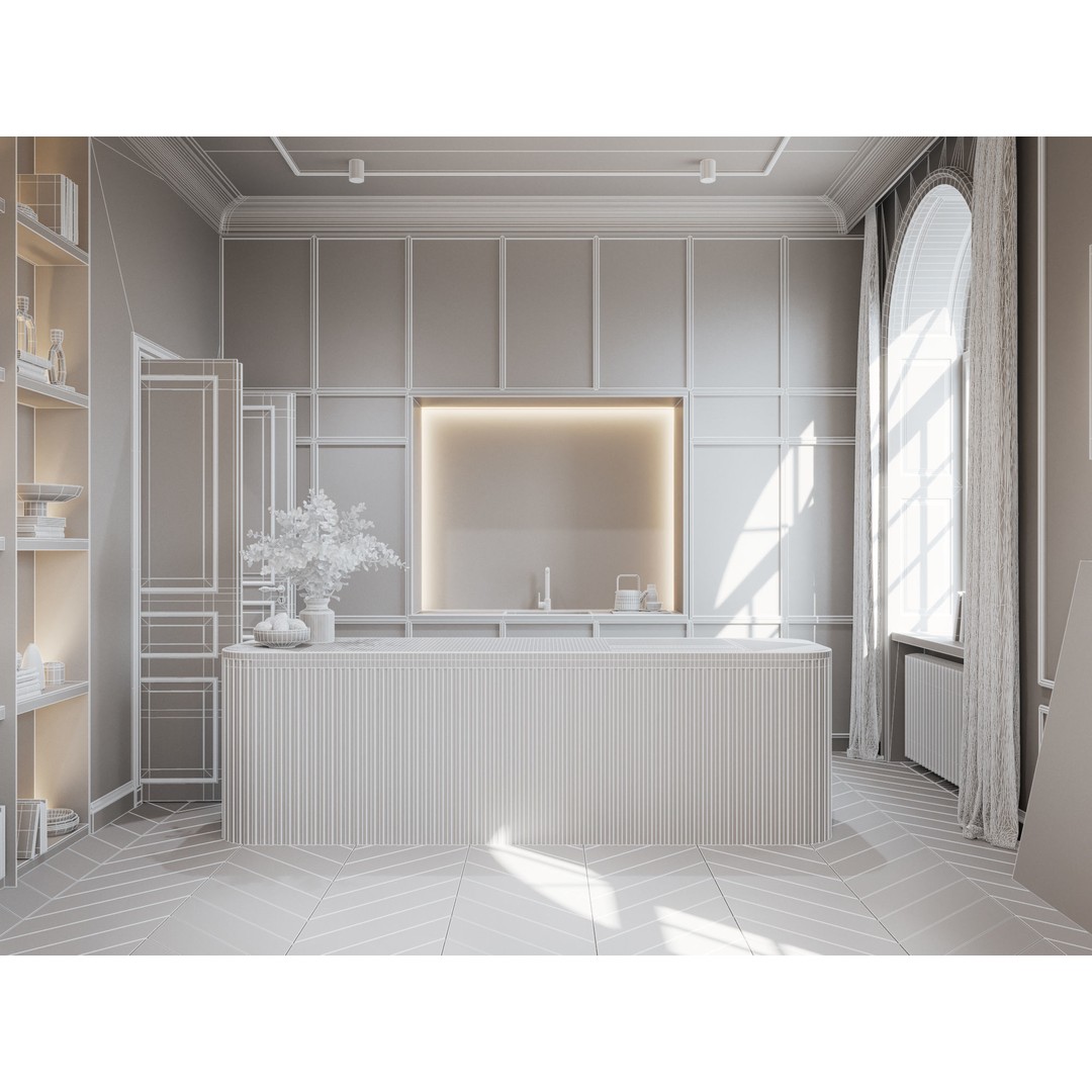 Modern Classic Interior Scene 3D Model – Elegant Apartment Design, C4D & Octane - View 24