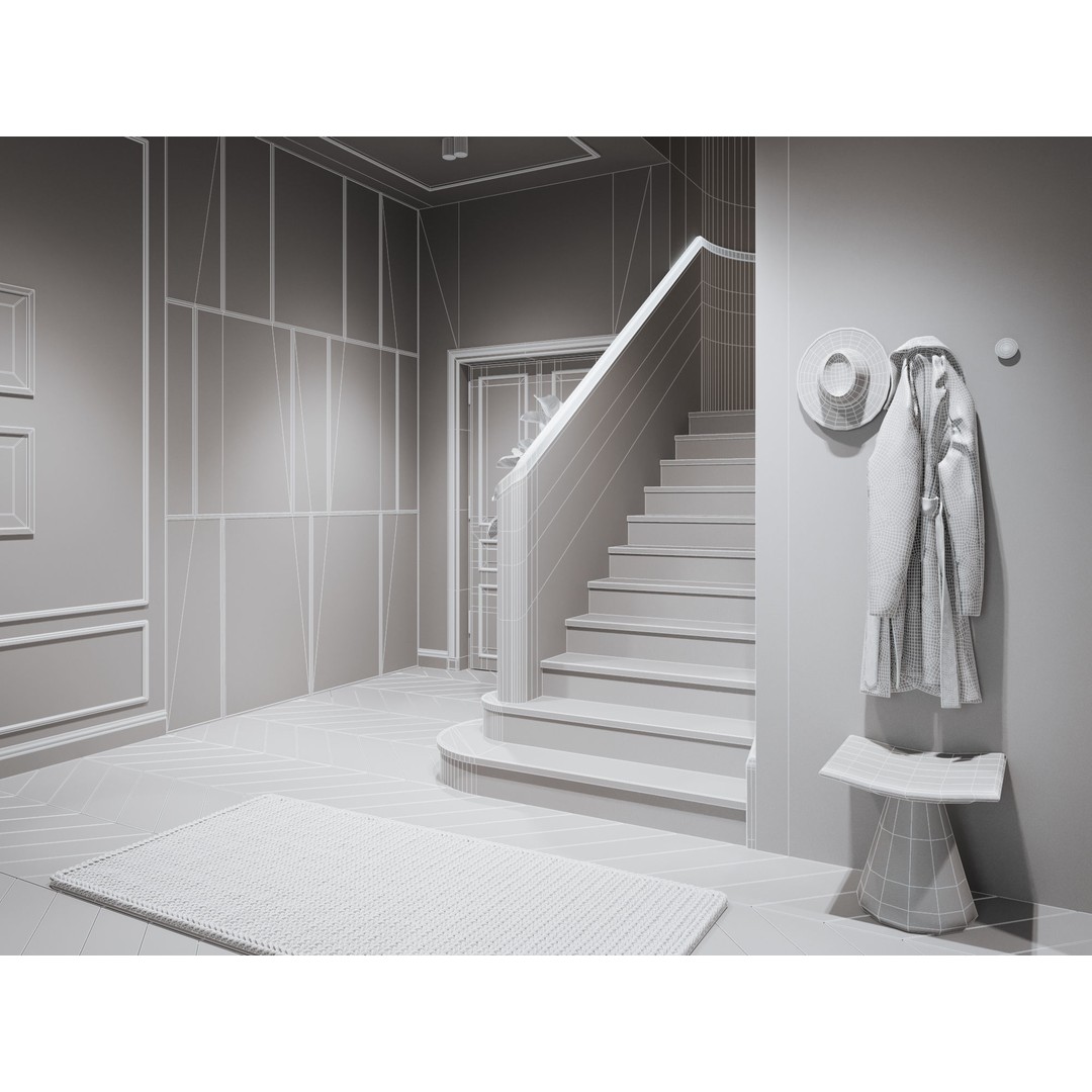 Modern Classic Interior Scene 3D Model – Elegant Apartment Design, C4D & Octane - View 27