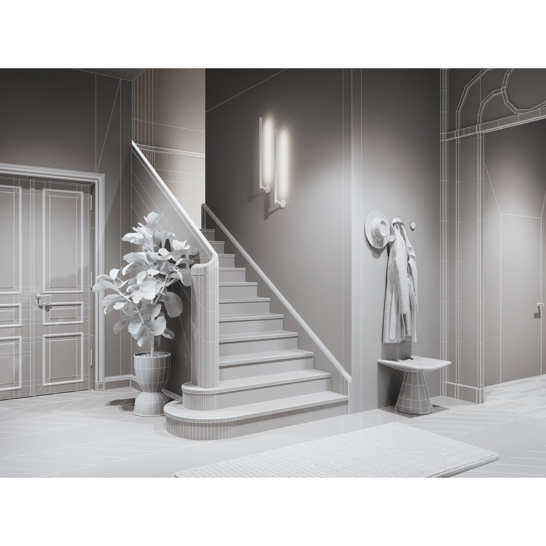 Modern Classic Interior Scene 3D Model – Elegant Apartment Design, C4D & Octane - View 28