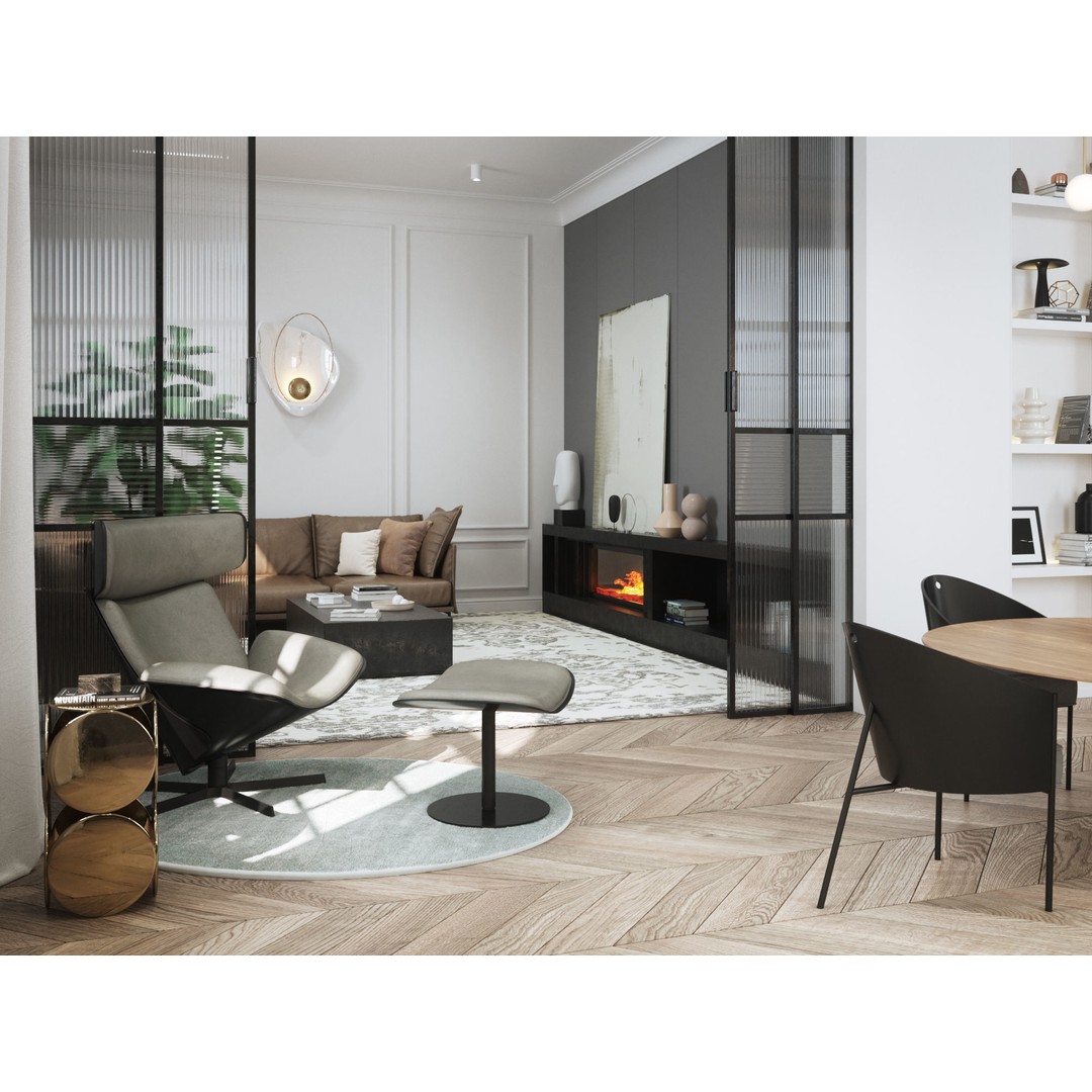 Modern Classic Interior Scene 3D Model – Elegant Apartment Design, C4D & Octane - View 3
