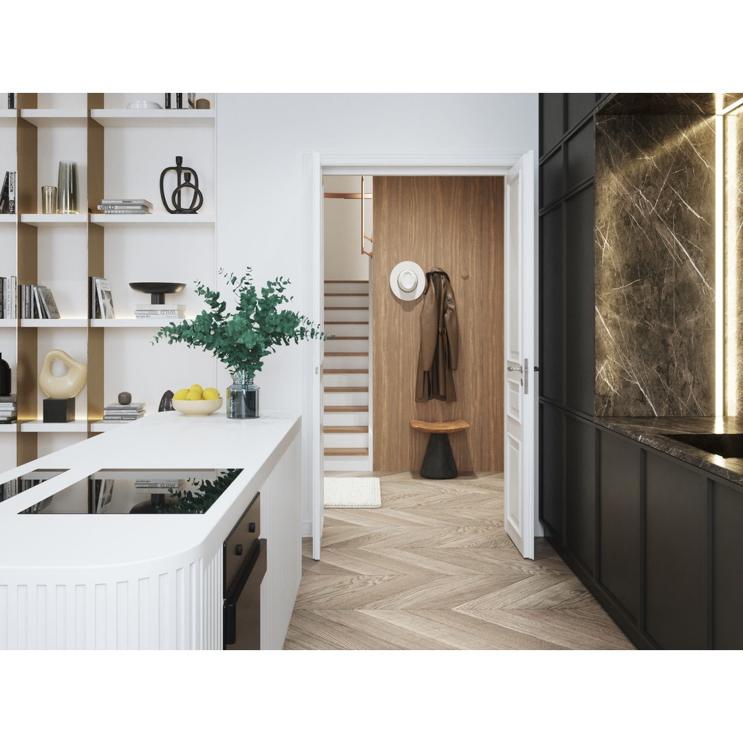 Modern Classic Interior Scene 3D Model – Elegant Apartment Design, C4D & Octane - View 9