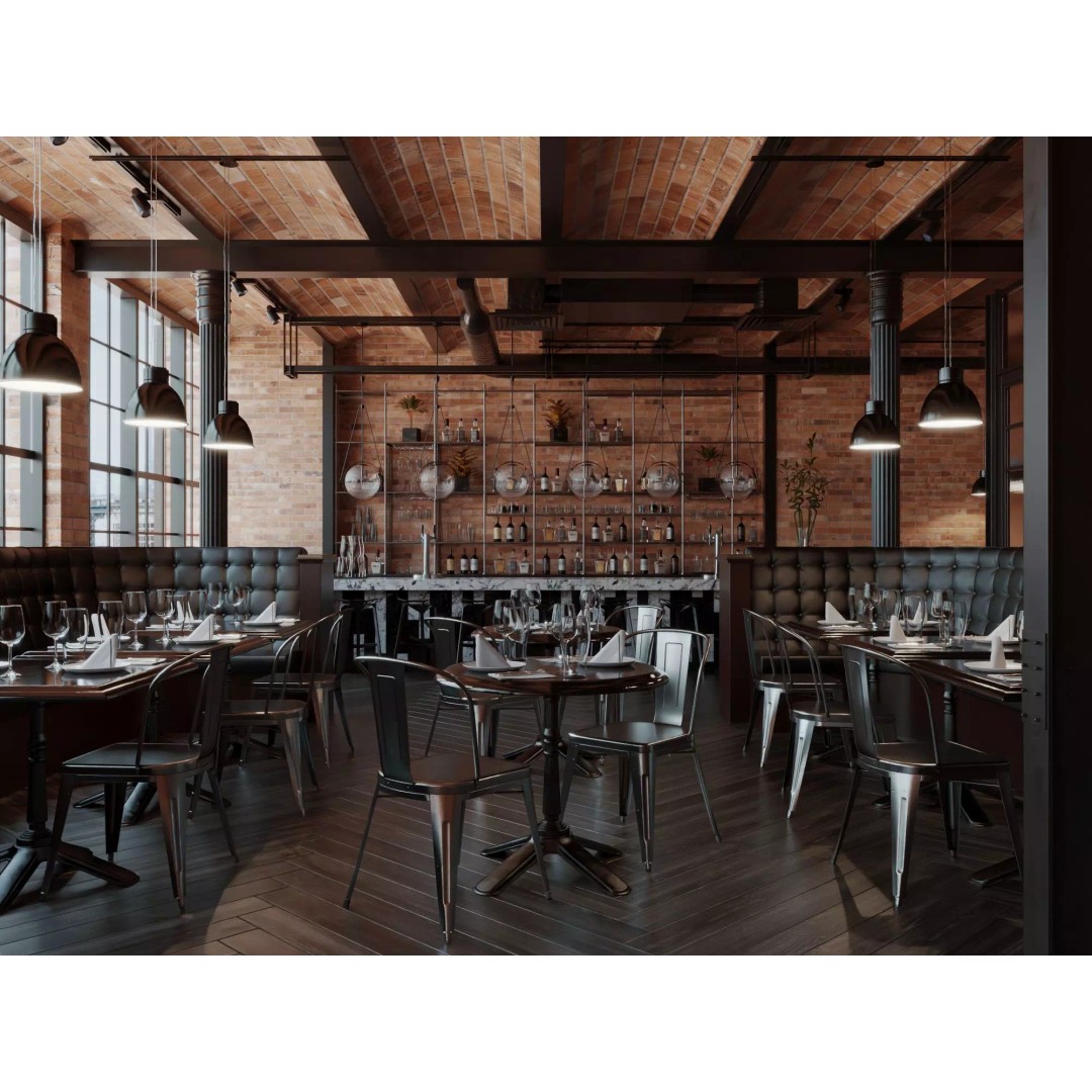 Industrial Restaurant Interior 3D Model – Low Poly Game Asset, FBX - View 2