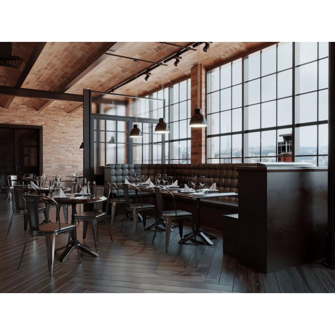 Industrial Restaurant Interior 3D Model – Low Poly Game Asset, FBX - View 5