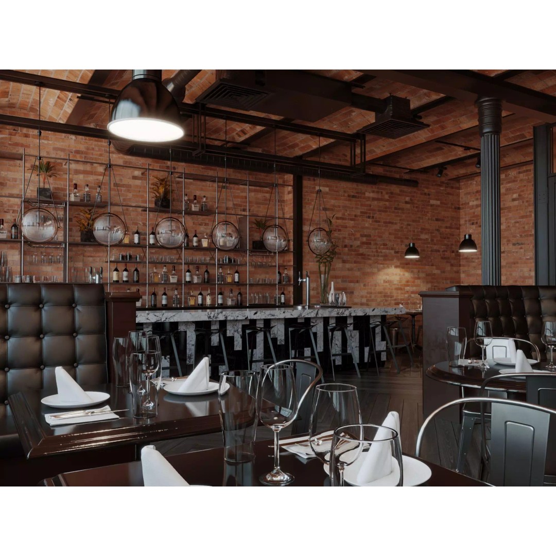 Industrial Restaurant Interior 3D Model – Low Poly Game Asset, FBX - View 6