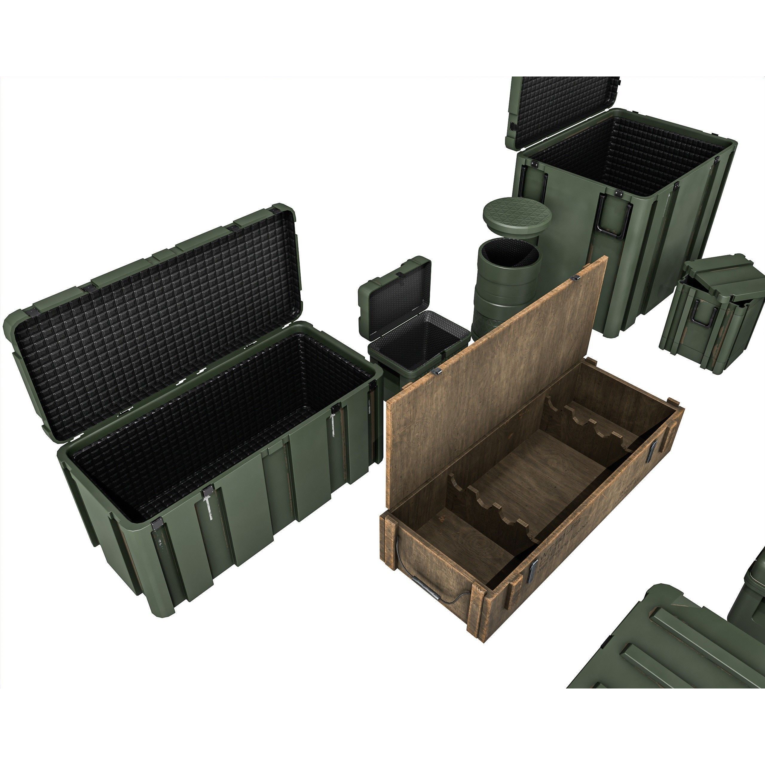 Military Crate Package - Low-Poly Game-Ready 3D Model - View 10