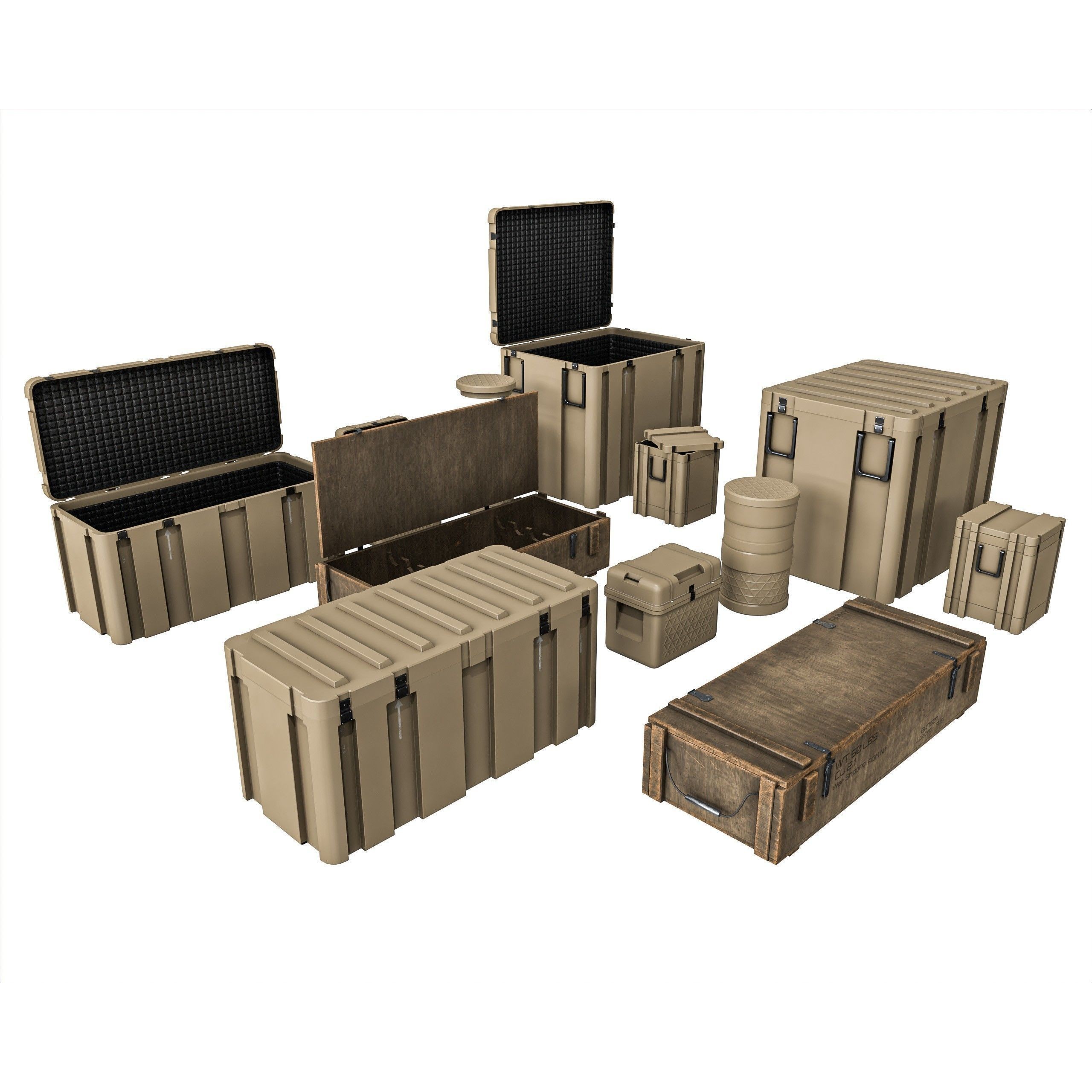 Military Crate Package - Low-Poly Game-Ready 3D Model - View 11