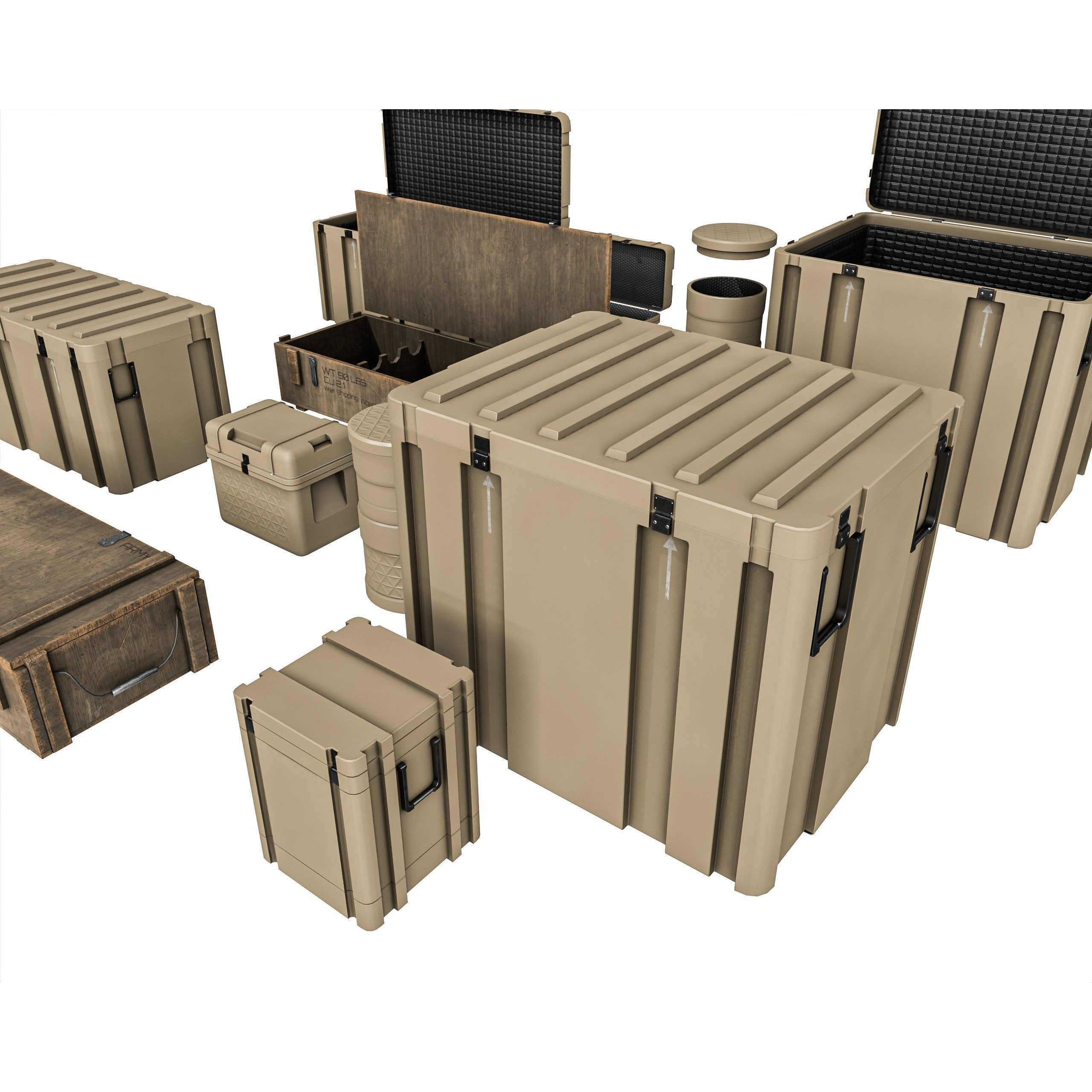 Military Crate Package - Low-Poly Game-Ready 3D Model - View 12