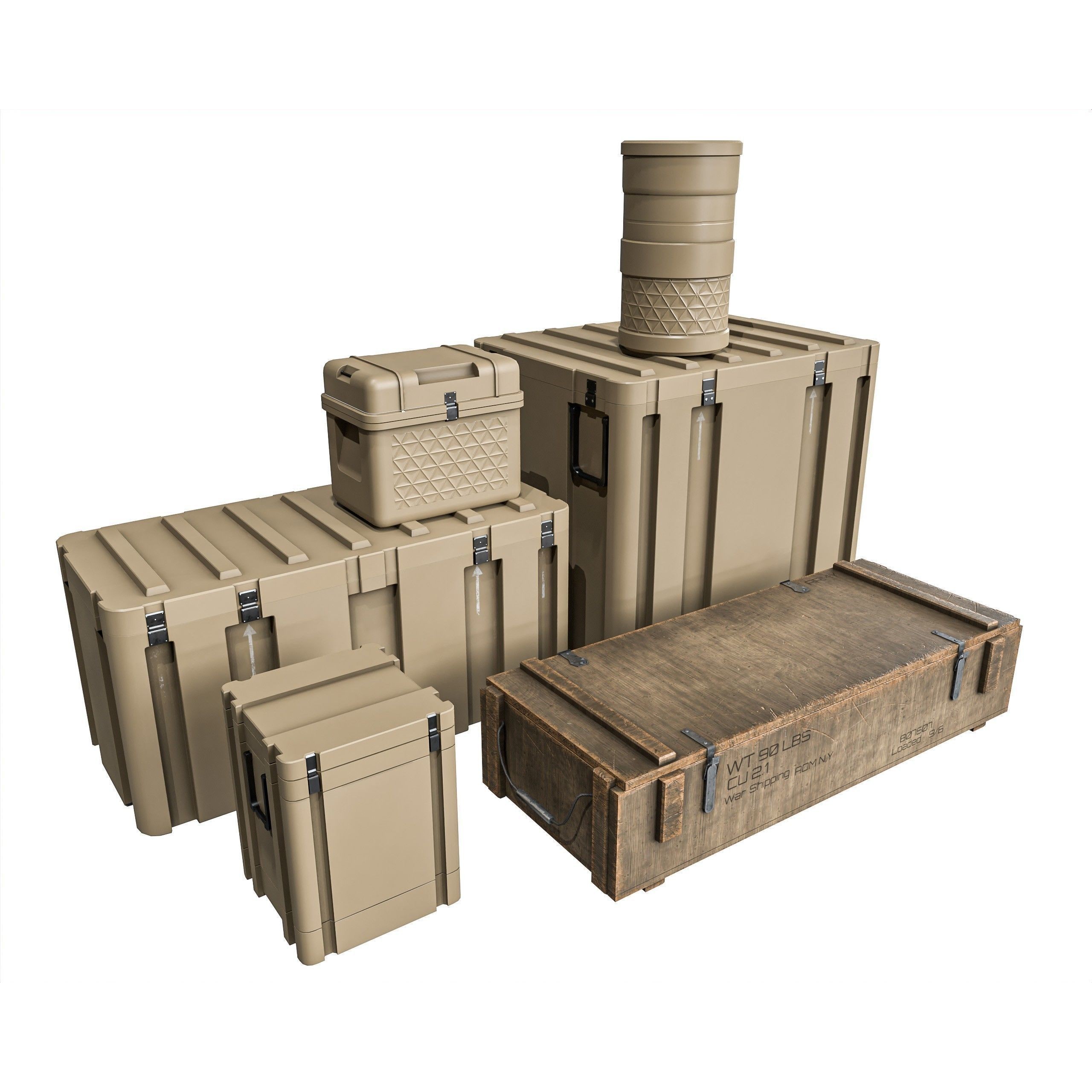 Military Crate Package - Low-Poly Game-Ready 3D Model - View 14