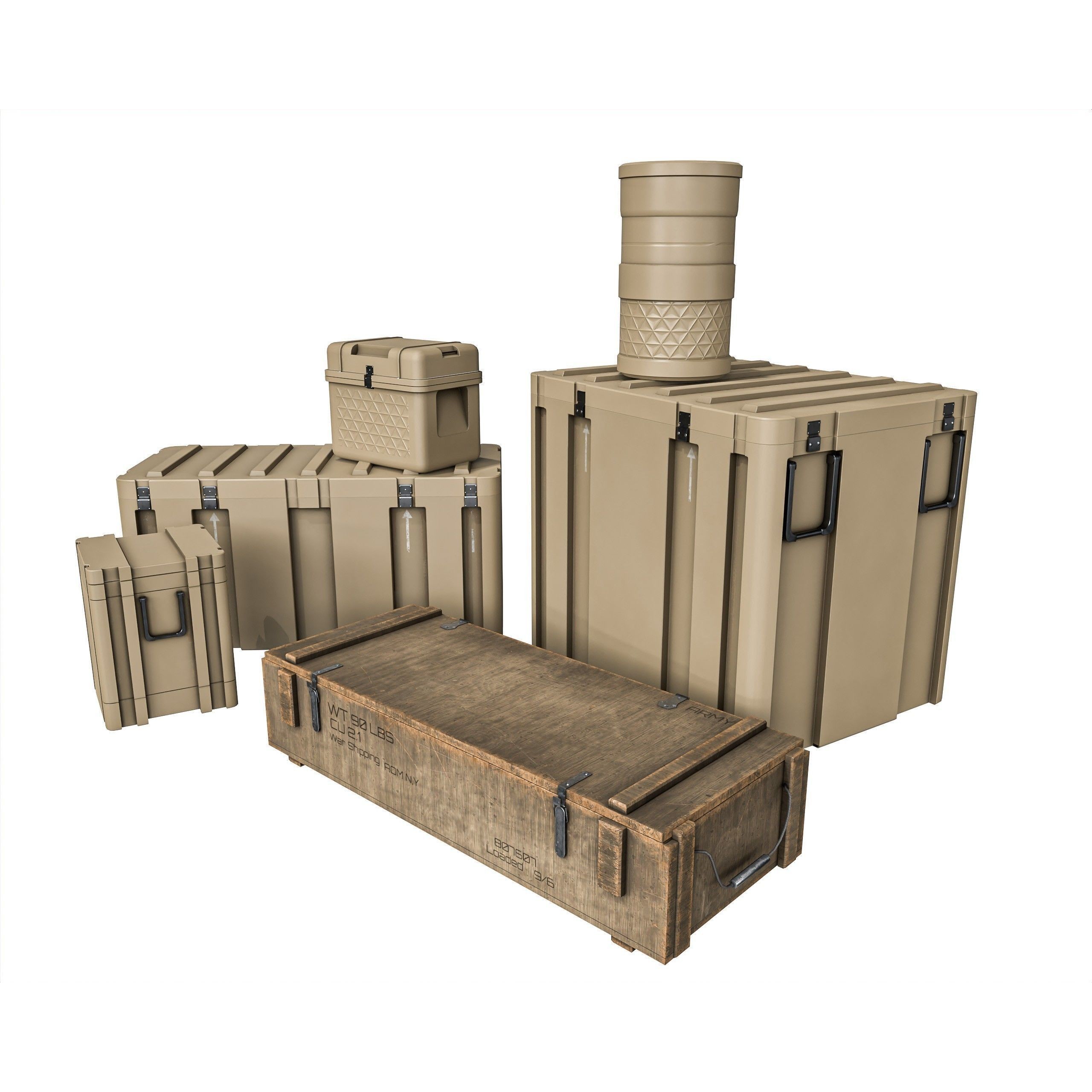 Military Crate Package - Low-Poly Game-Ready 3D Model - View 16