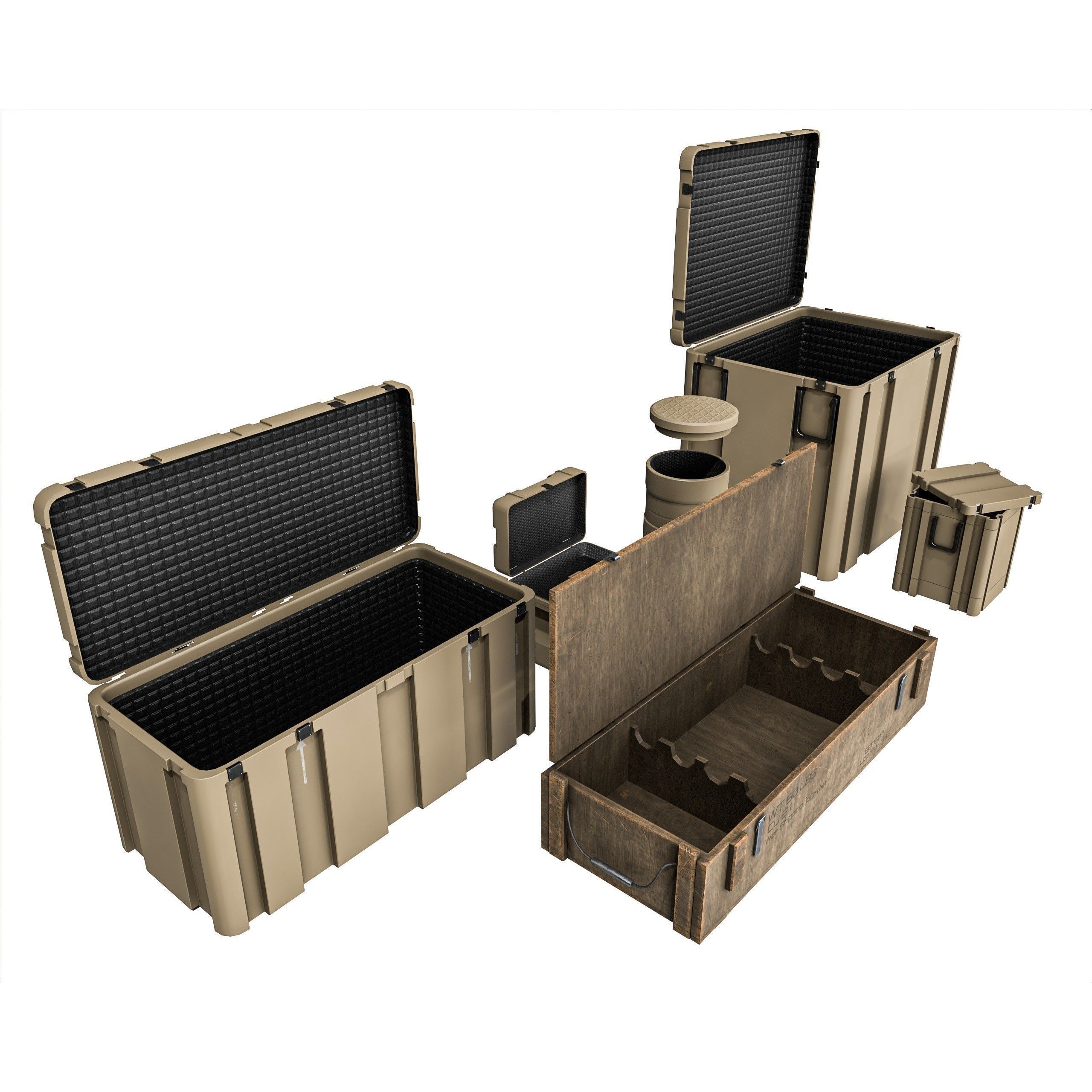 Military Crate Package - Low-Poly Game-Ready 3D Model - View 17