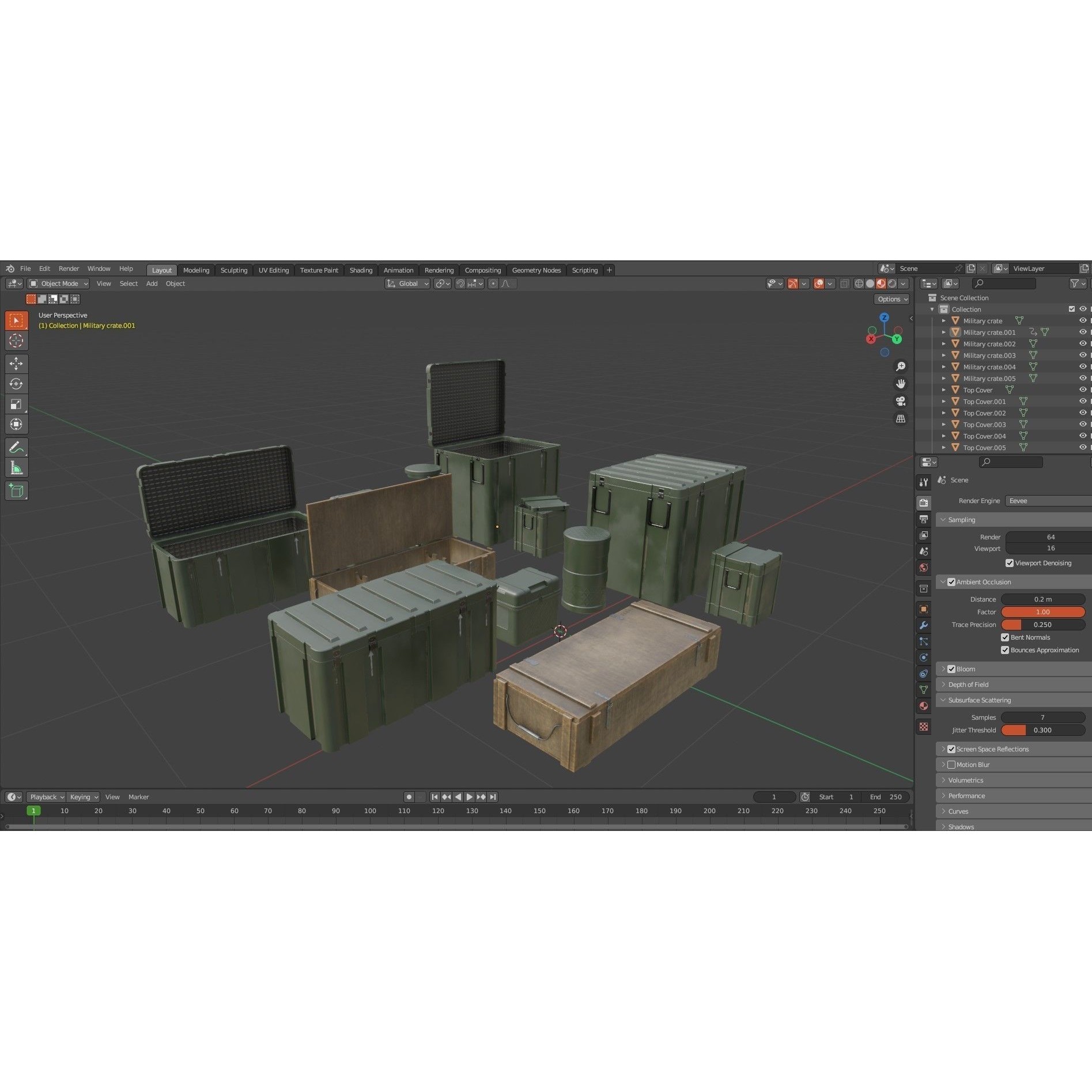 Military Crate Package - Low-Poly Game-Ready 3D Model - View 18