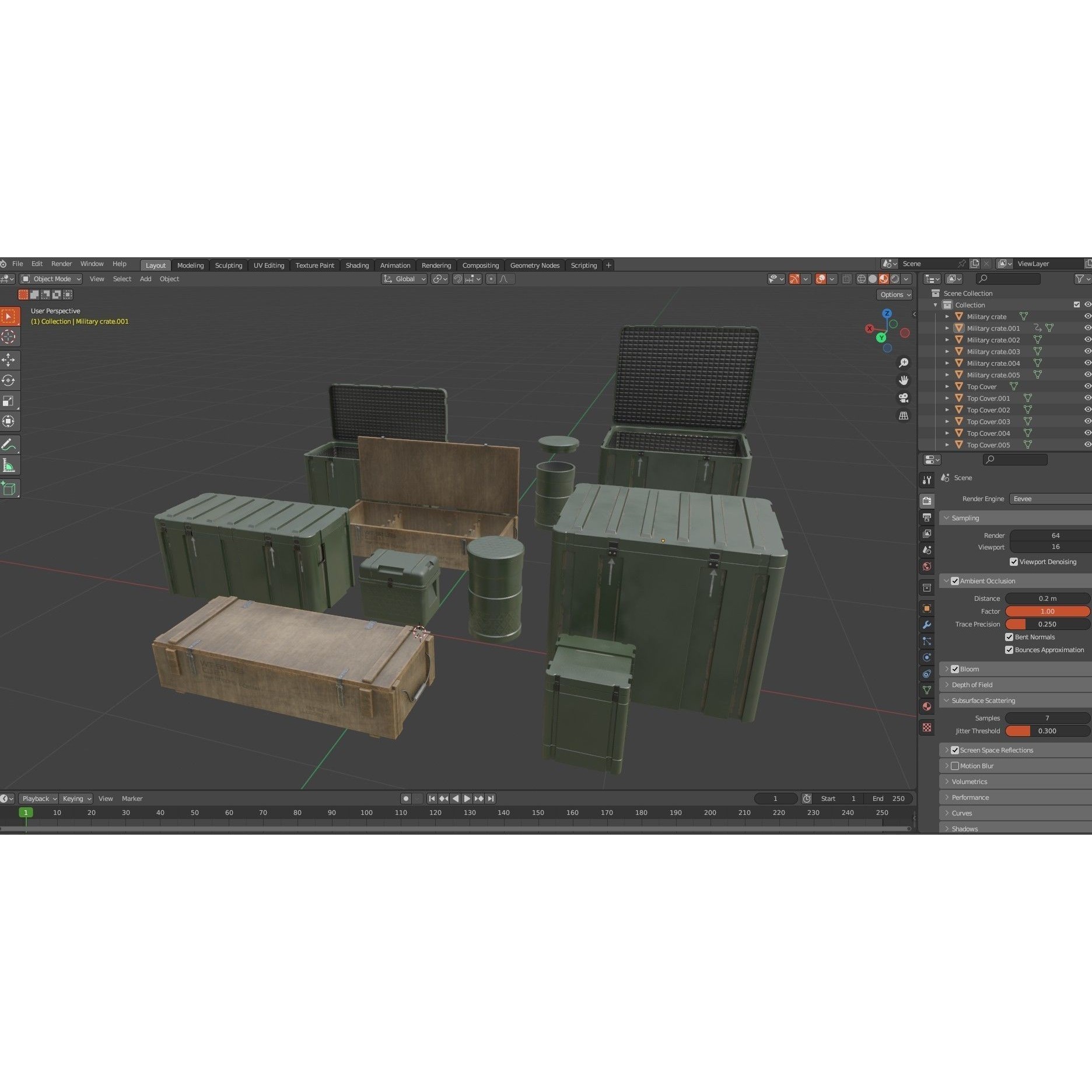 Military Crate Package - Low-Poly Game-Ready 3D Model - View 19