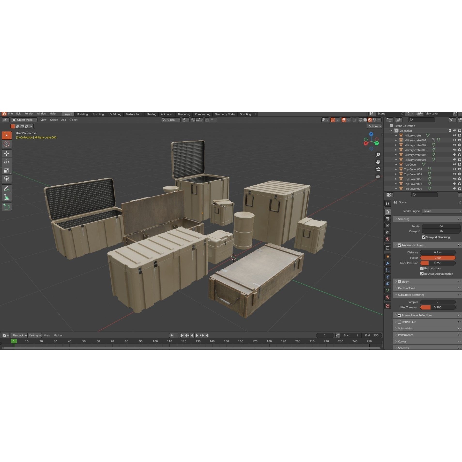 Military Crate Package - Low-Poly Game-Ready 3D Model - View 20