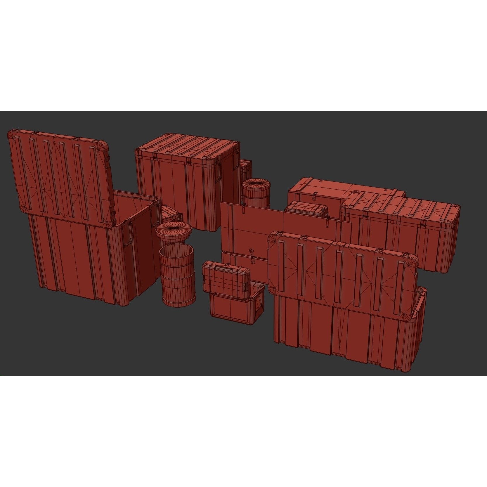 Military Crate Package - Low-Poly Game-Ready 3D Model - View 22