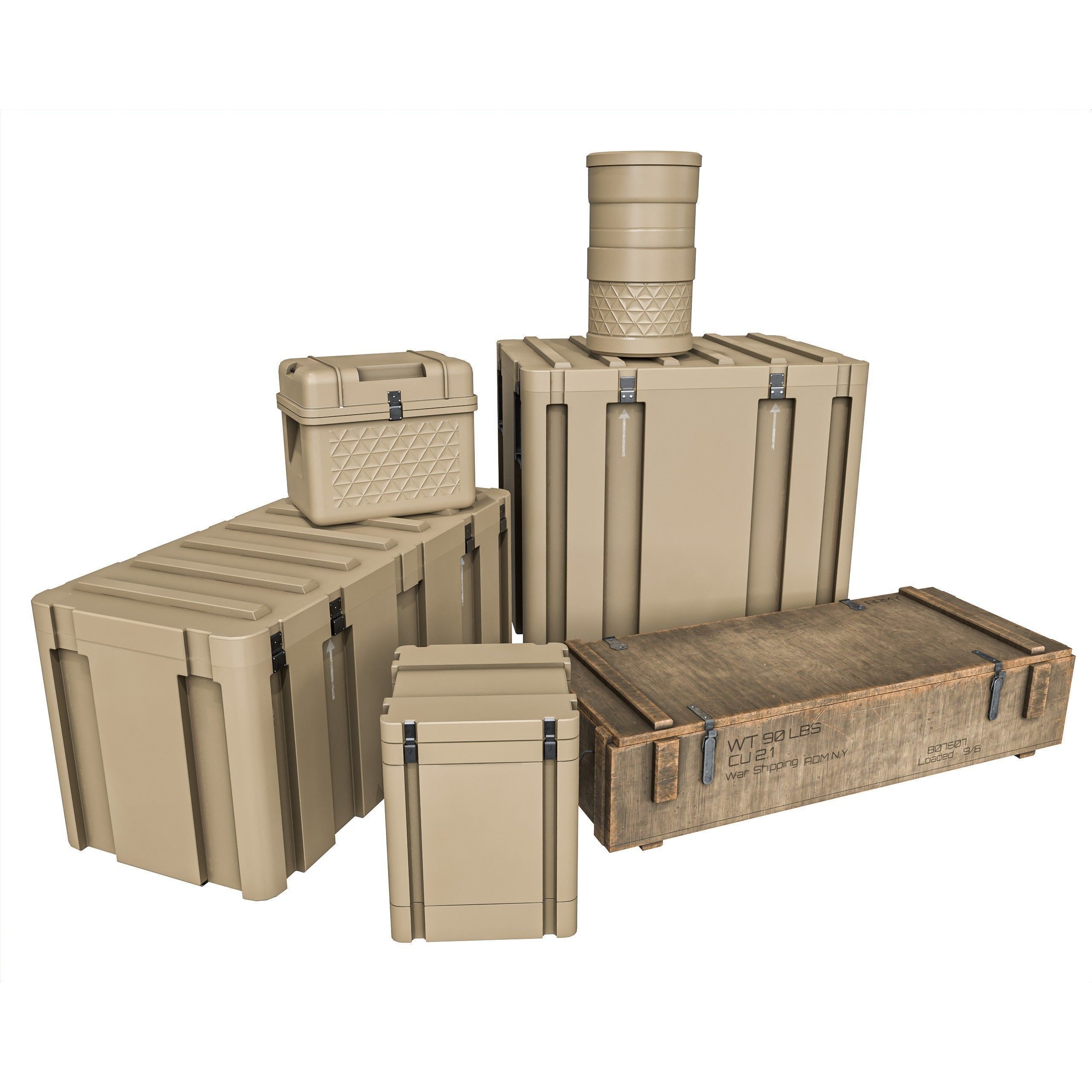 Military Crate Package - Low-Poly Game-Ready 3D Model - View 5