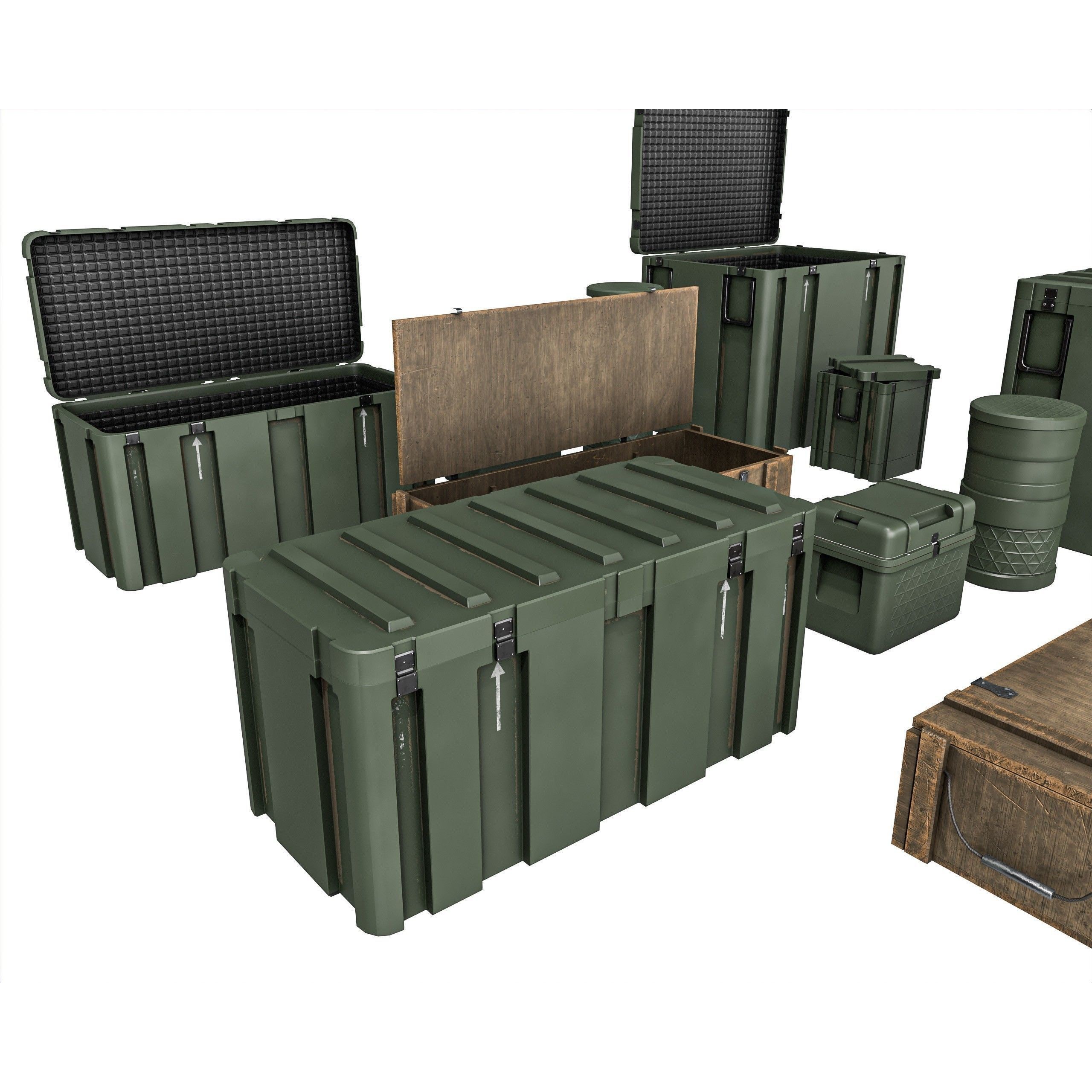 Military Crate Package - Low-Poly Game-Ready 3D Model - View 6