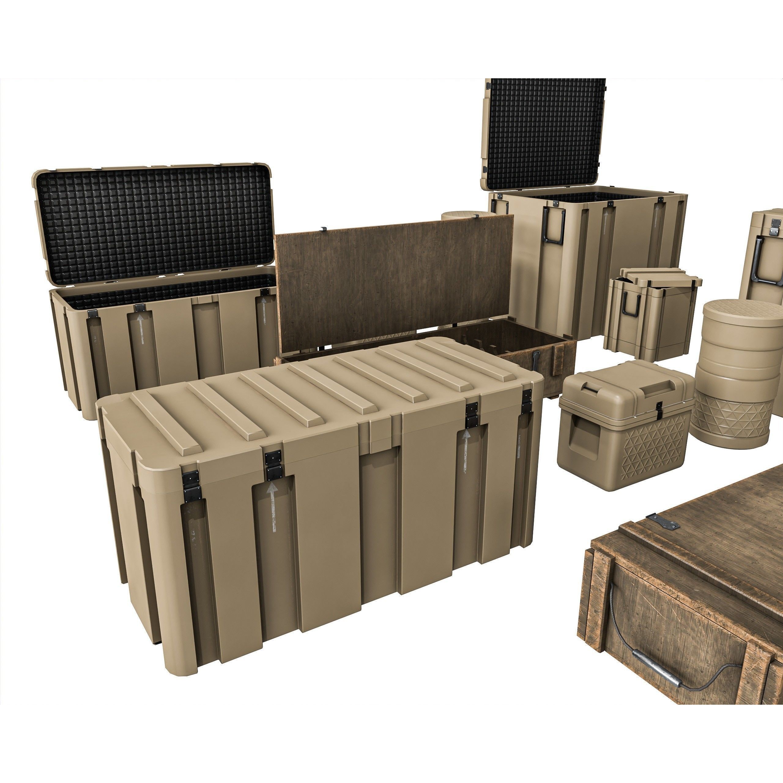 Military Crate Package - Low-Poly Game-Ready 3D Model - View 7