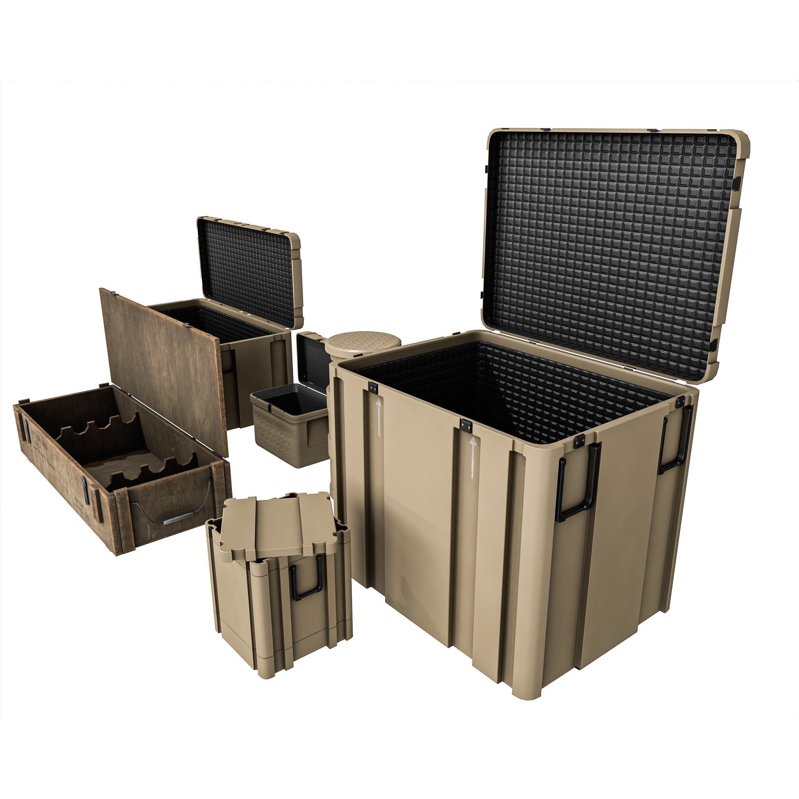 Military Crate Package - Low-Poly Game-Ready 3D Model - View 8