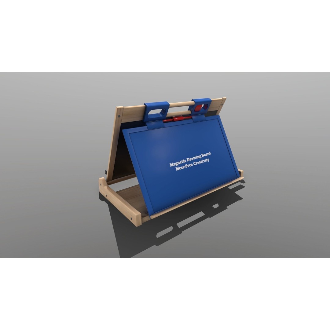 Magnetic Board 3D Model – Low Poly Educational Toy, FBX, OBJ, PBR - View 5