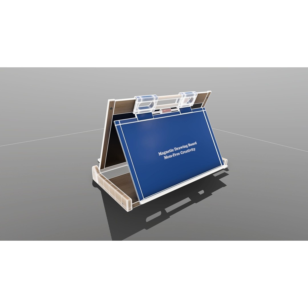 Magnetic Board 3D Model – Low Poly Educational Toy, FBX, OBJ, PBR - View 6