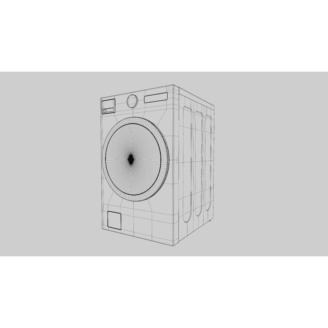 Washer Dryer Combo 3D Model – High Poly PBR Appliance, FBX, OBJ - View 12