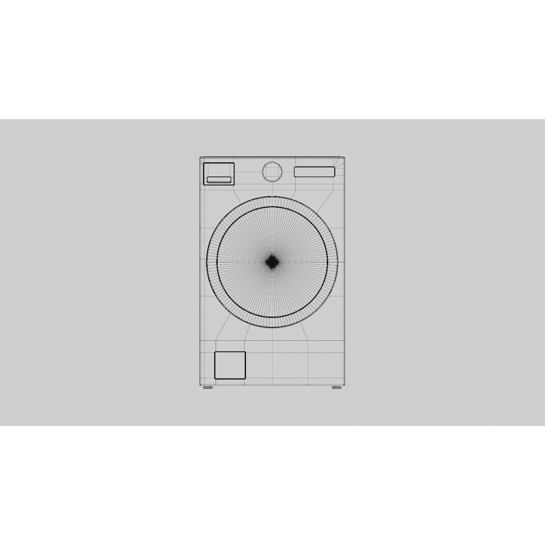 Washer Dryer Combo 3D Model – High Poly PBR Appliance, FBX, OBJ - View 13