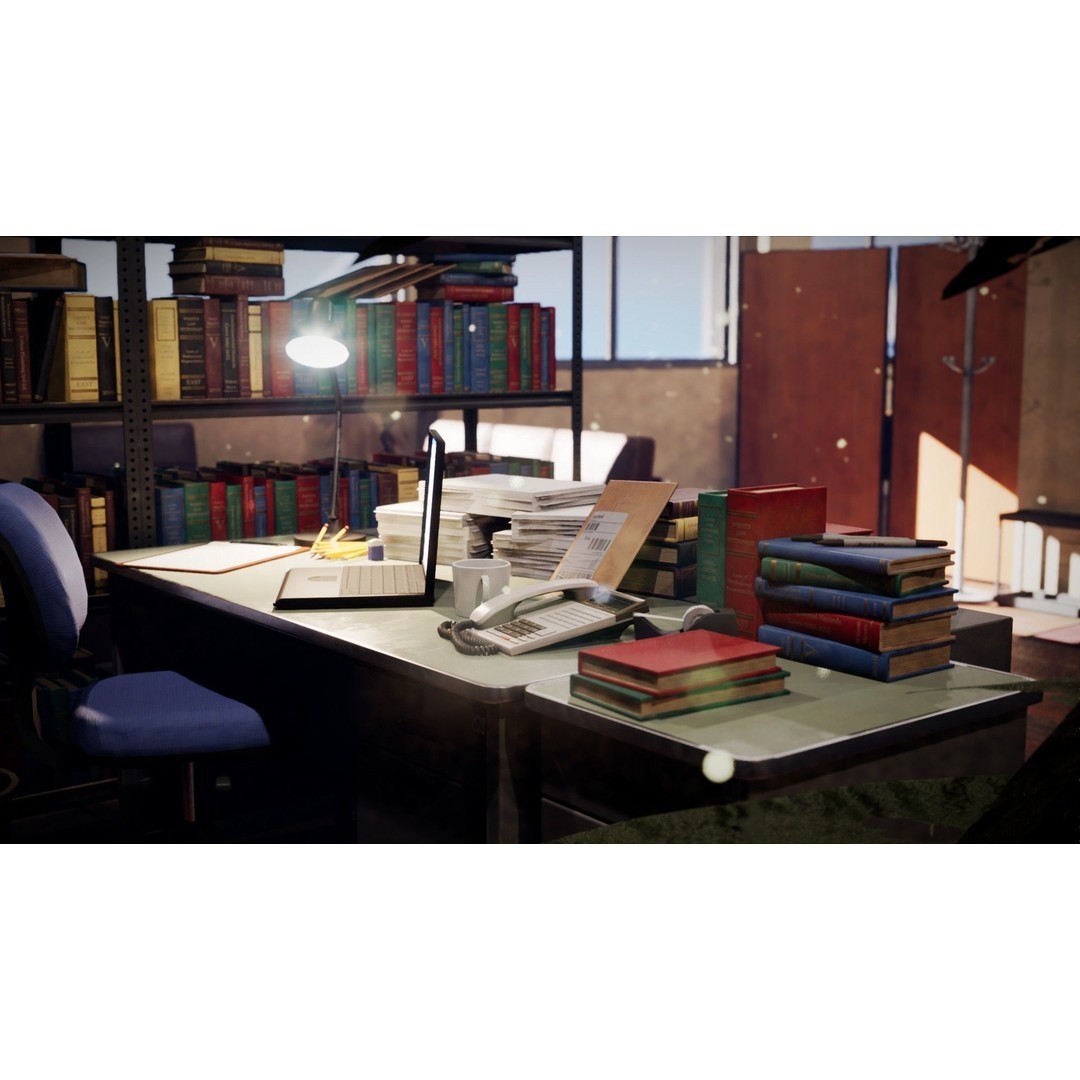 Lawyers Office 3D Model – Low Poly Environment for Drama, FBX - View 5
