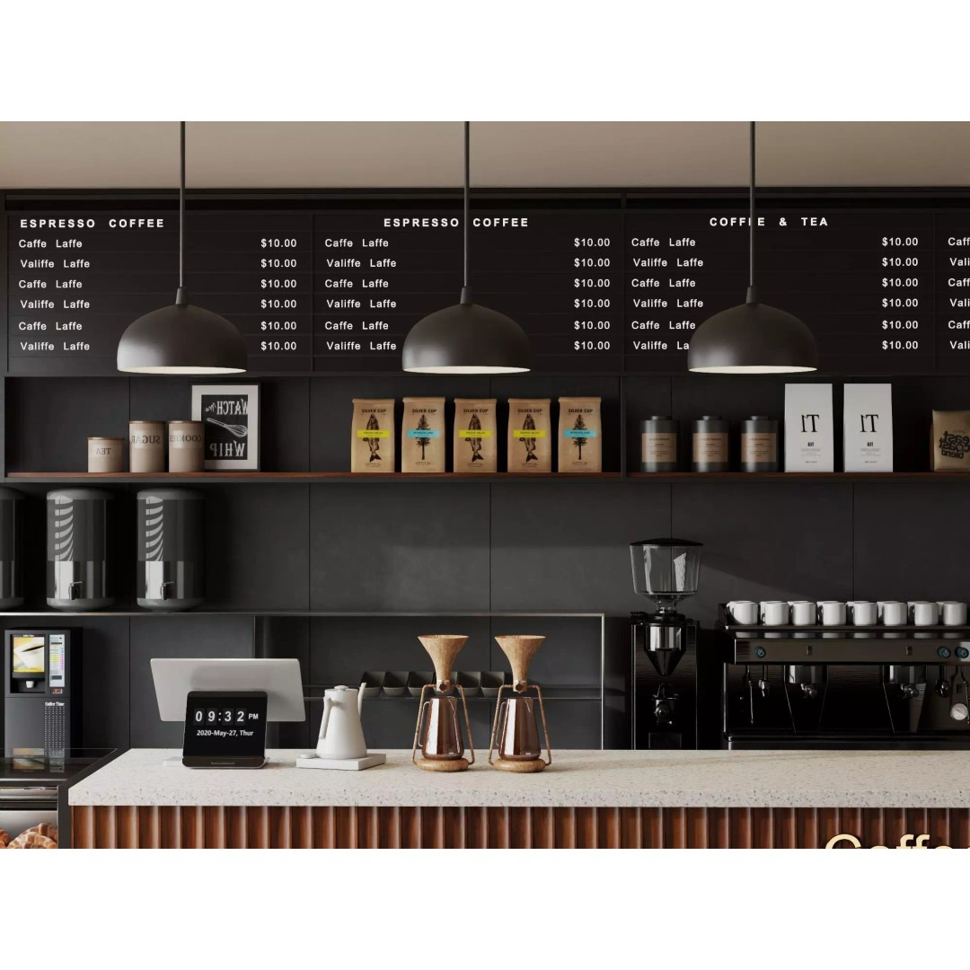 Modern Coffee Shop Interior Scene 3D Model – Low Poly PBR Asset, FBX, OBJ - View 6