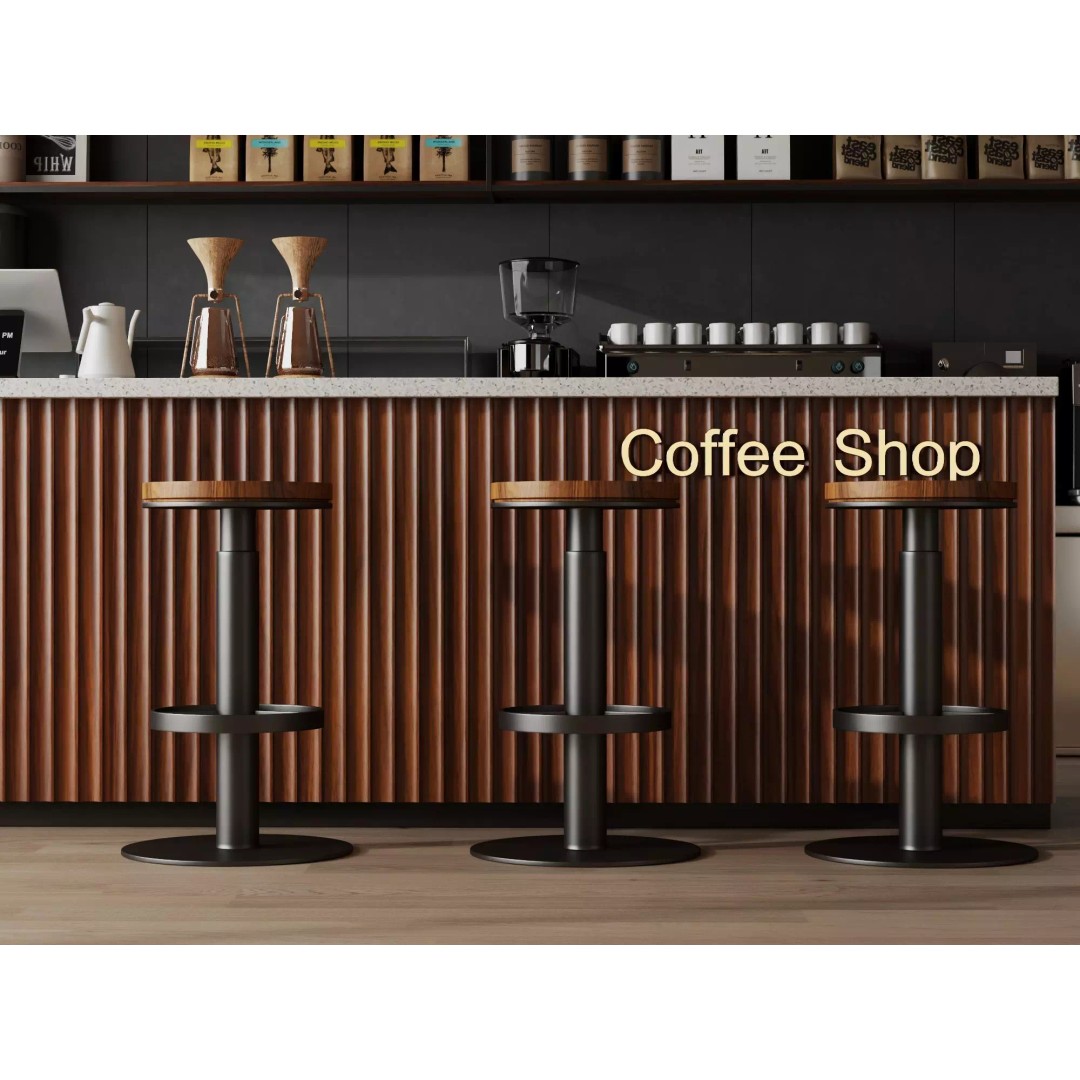 Modern Coffee Shop Interior Scene 3D Model – Low Poly PBR Asset, FBX, OBJ - View 7