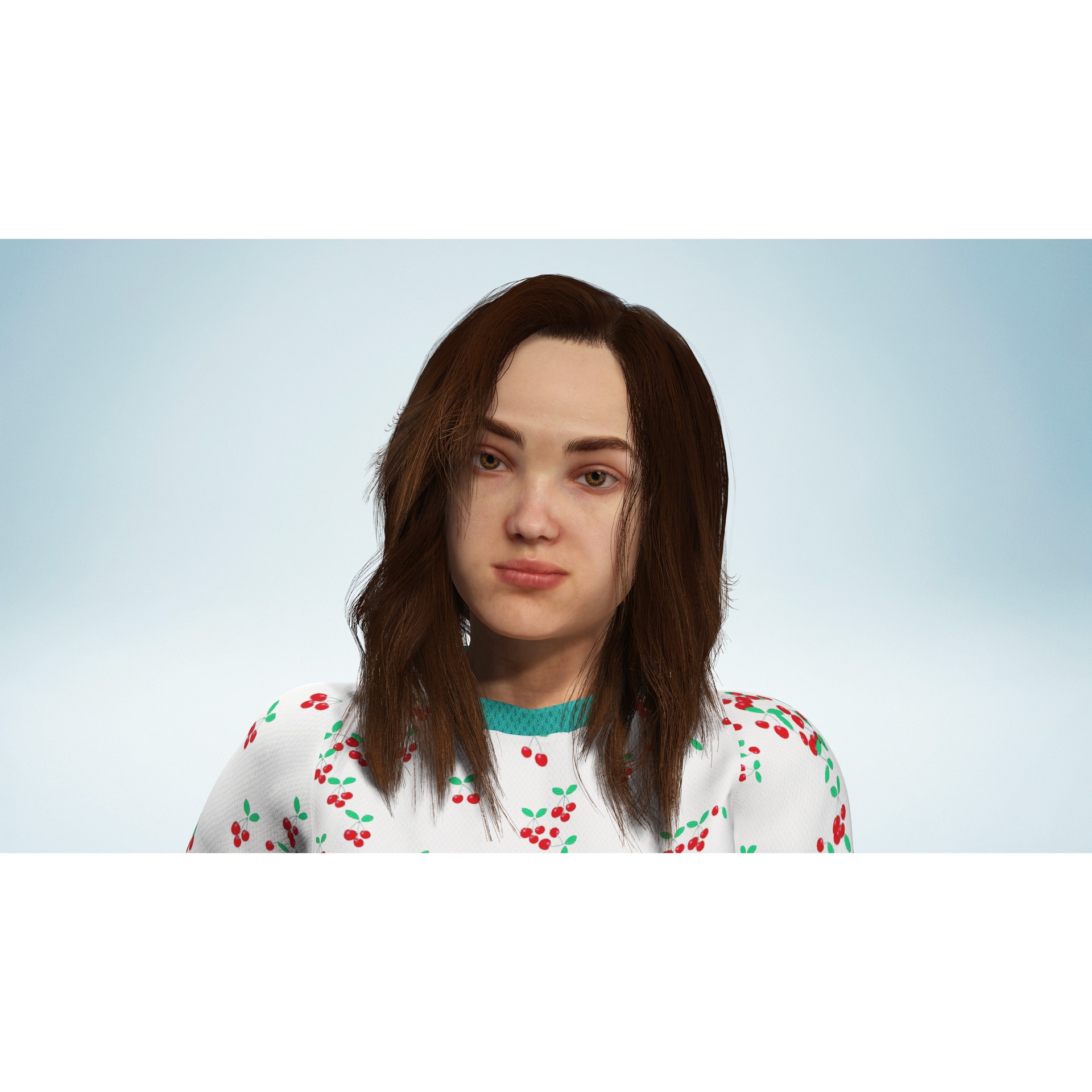 Casual Pajama Girl - Low-Poly Game-Ready 3D Model - View 11