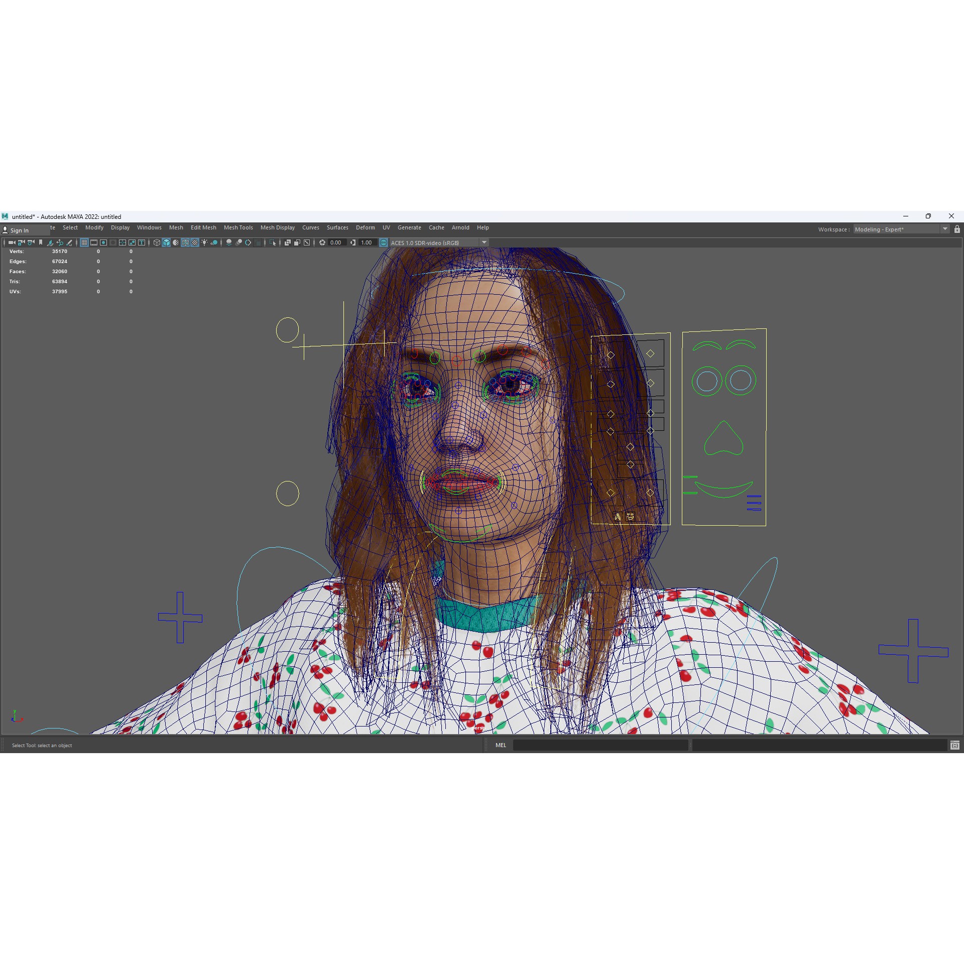 Casual Pajama Girl - Low-Poly Game-Ready 3D Model - View 20
